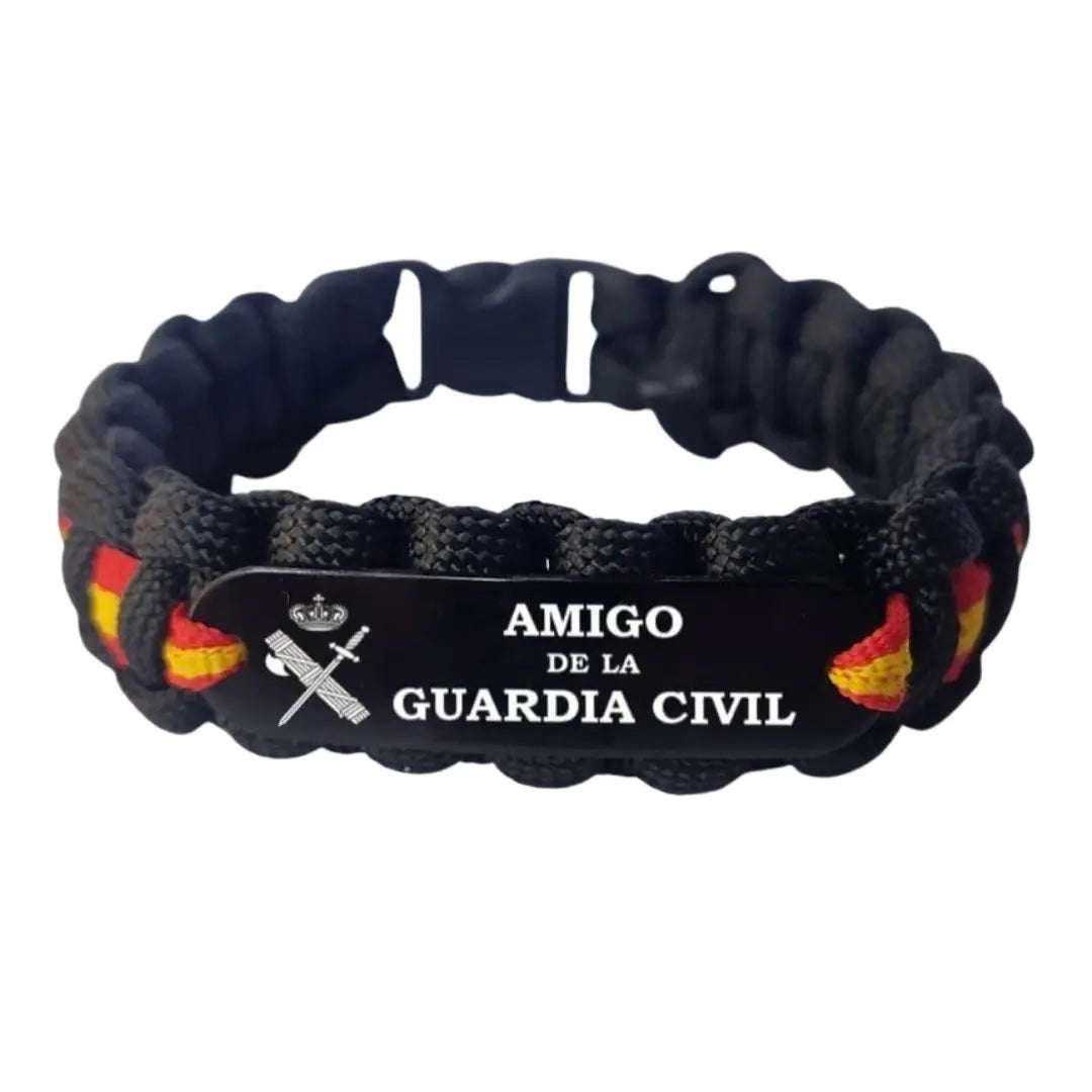 Pulsera paracord Voluntario Amigo de la Guardia Civil Bandera España