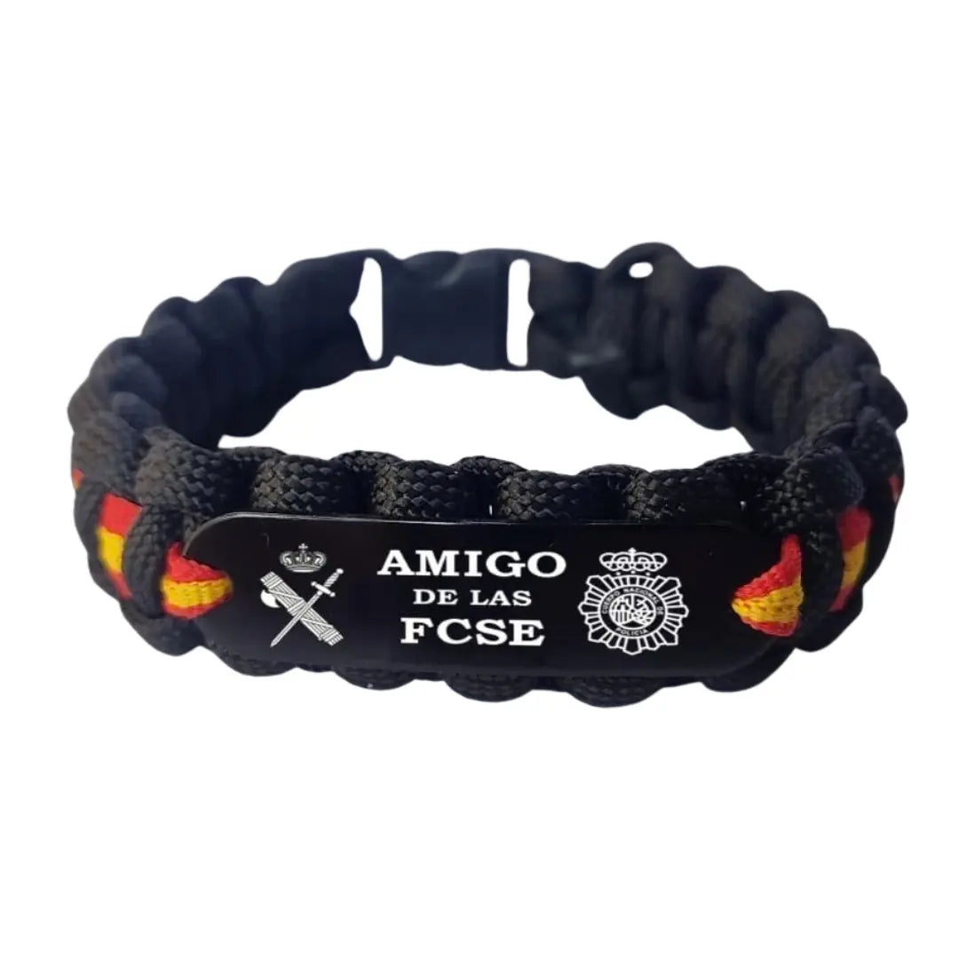 Pulsera paracord Voluntario Amigo de las FCSE Bandera España