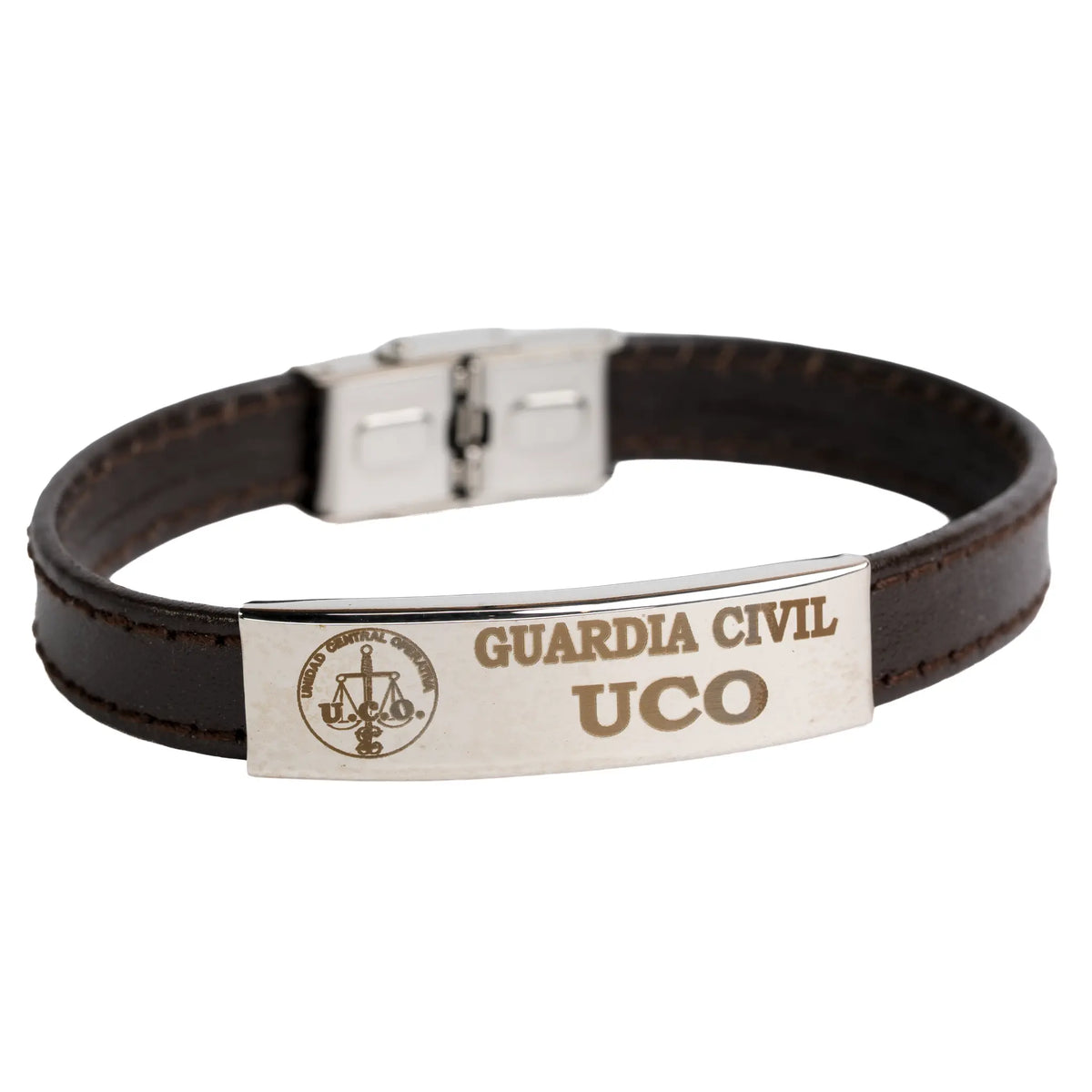Comprar Pulsera piel Guardia Civil UCO Unidad Central Operativa La Flamenca de Borgoña Bandera España