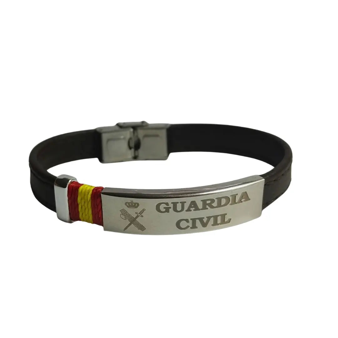 Armband aus kamelfarbenem Wildleder mit spanischem Wappen