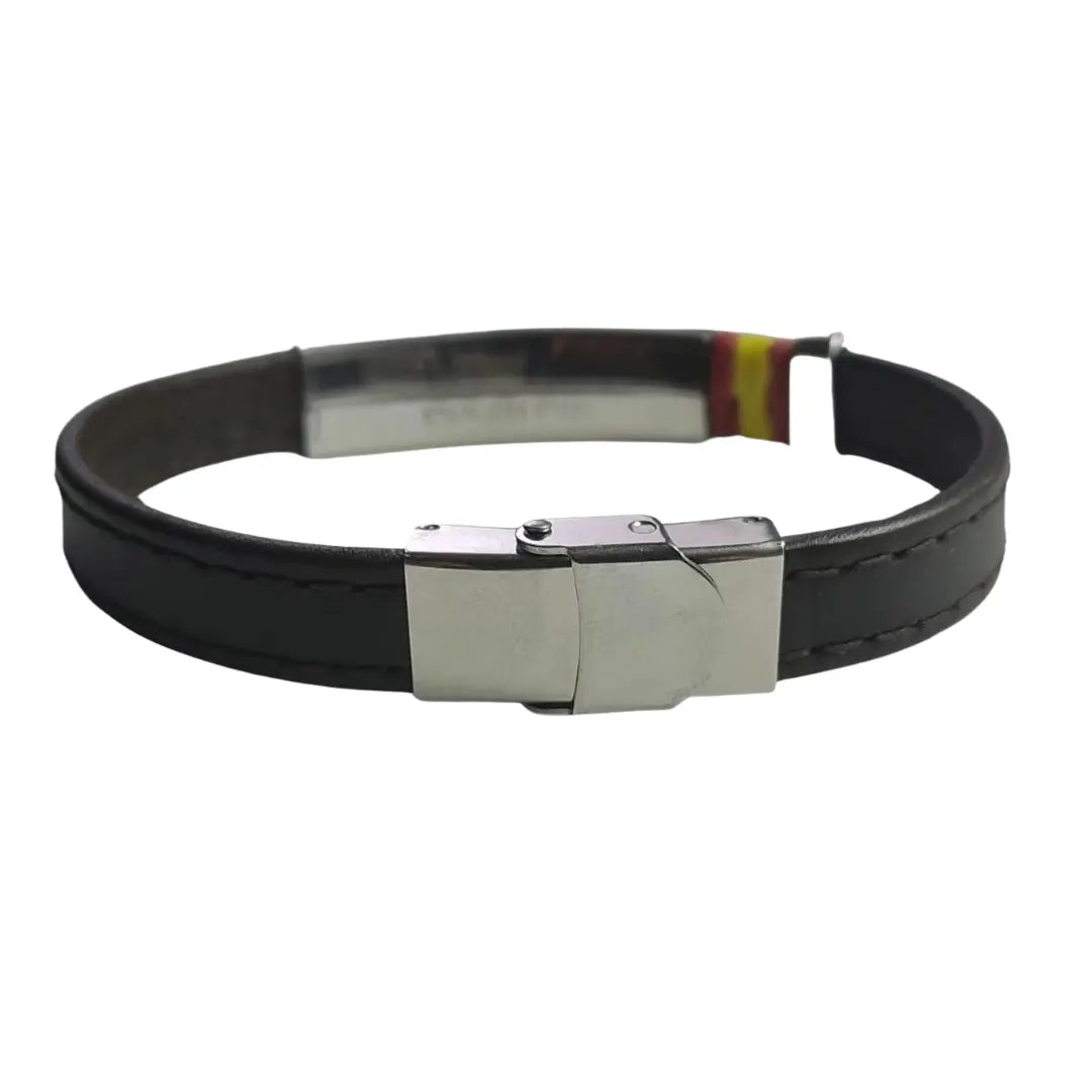 Armband aus kamelfarbenem Wildleder mit spanischem Wappen