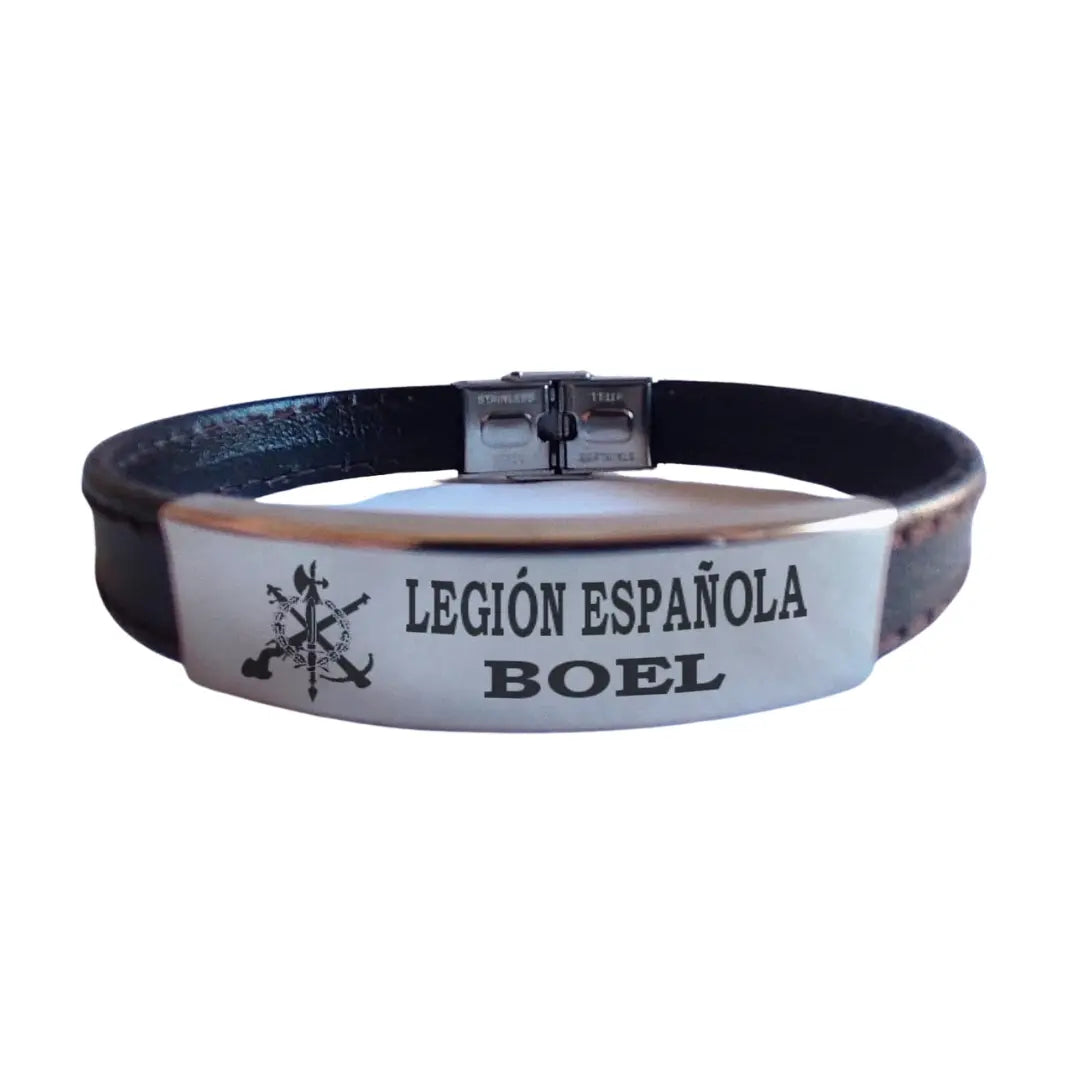 Armband aus kamelfarbenem Wildleder mit spanischem Wappen