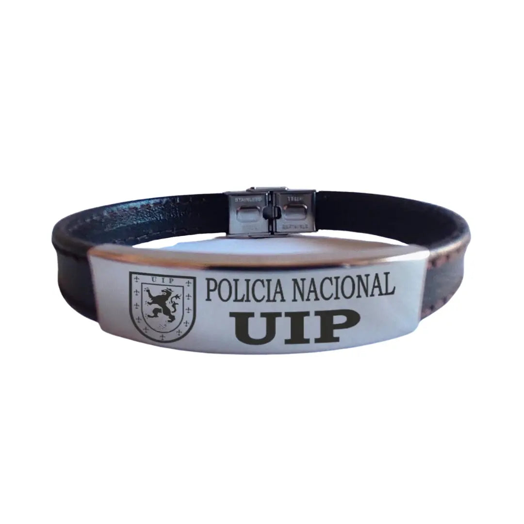 Comprar Pulsera piel Policía Nacional UIP La Flamenca de Borgoña Bandera España