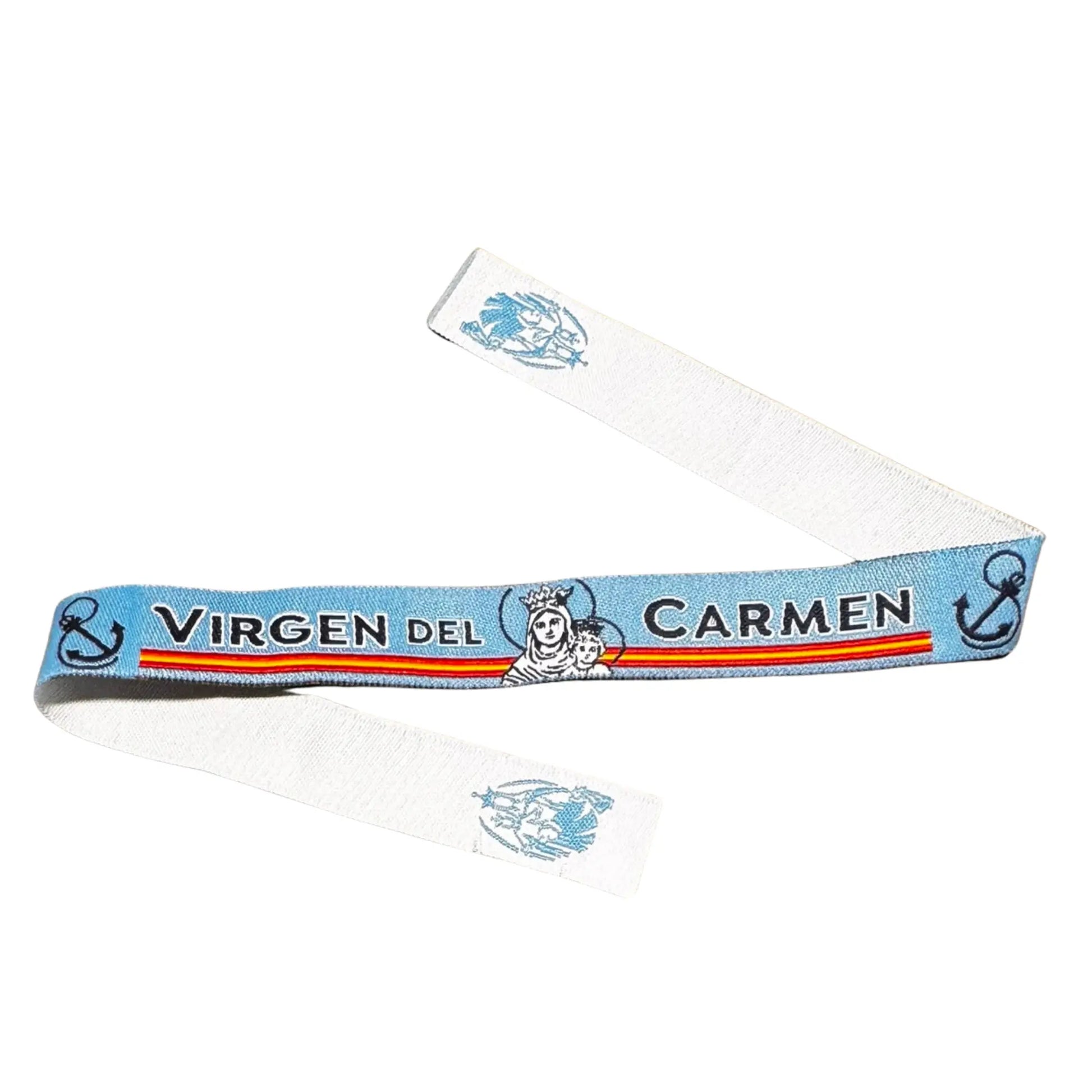 Comprar Pulsera tela Virgen del Carmen La Flamenca de Borgoña Bandera España