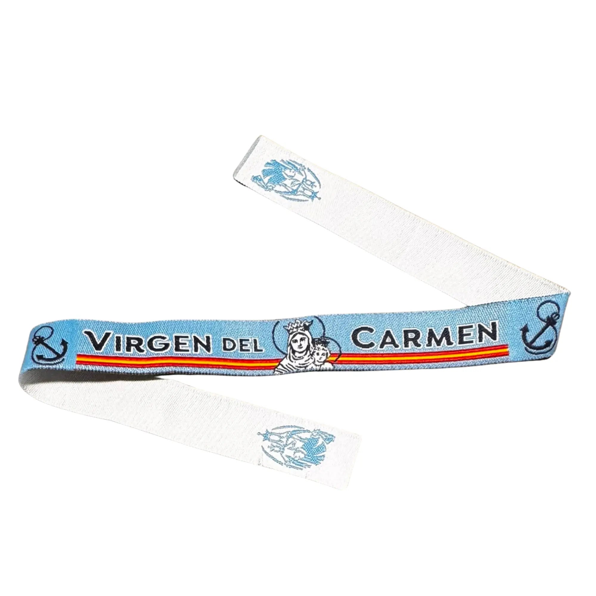 Comprar Pulsera tela Virgen del Carmen La Flamenca de Borgoña Bandera España