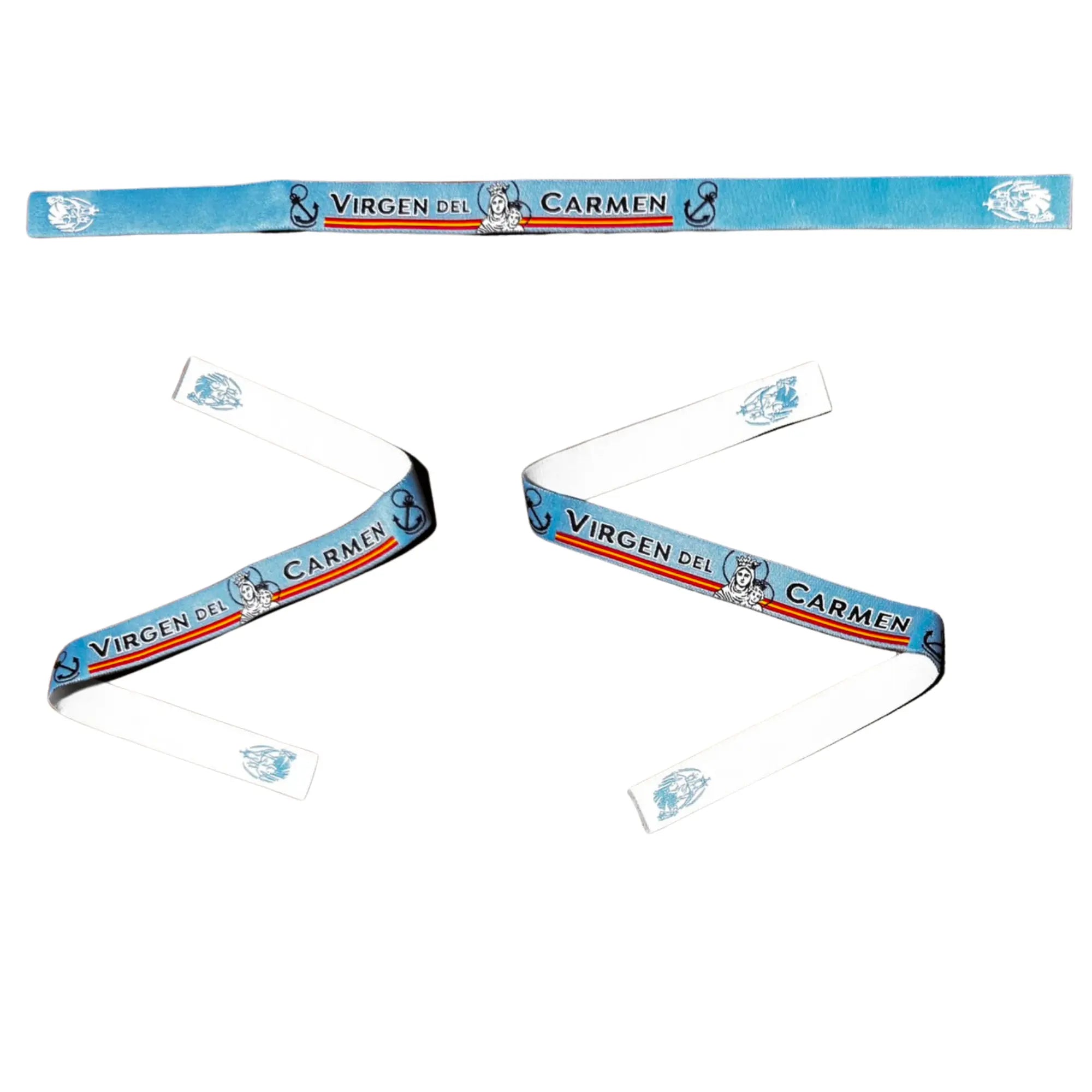 Comprar Pulsera tela Virgen del Carmen La Flamenca de Borgoña Bandera España