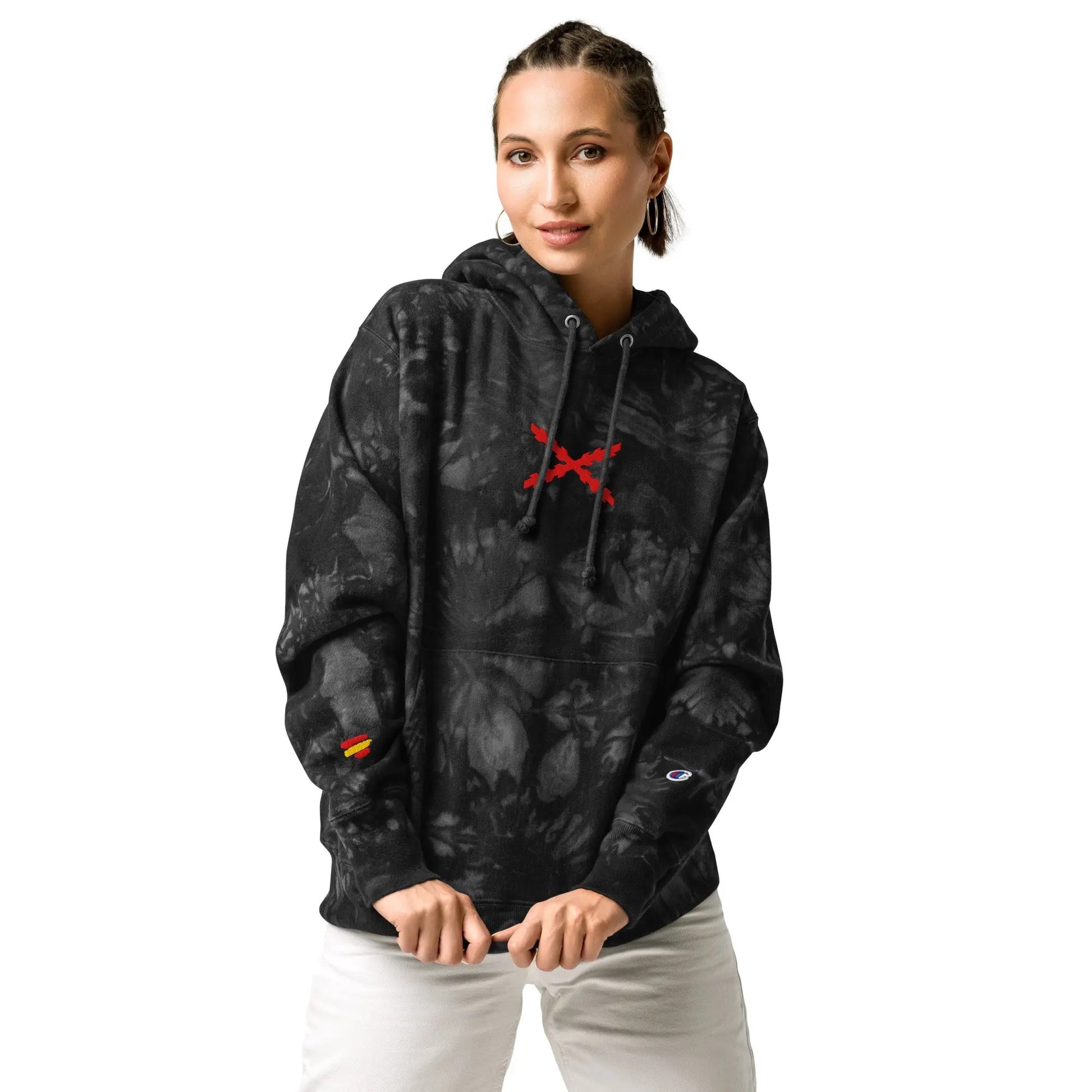 Comprar Sudadera Champion tie-dye unisex Cruz de Borgoña La Flamenca de Borgoña Bandera España