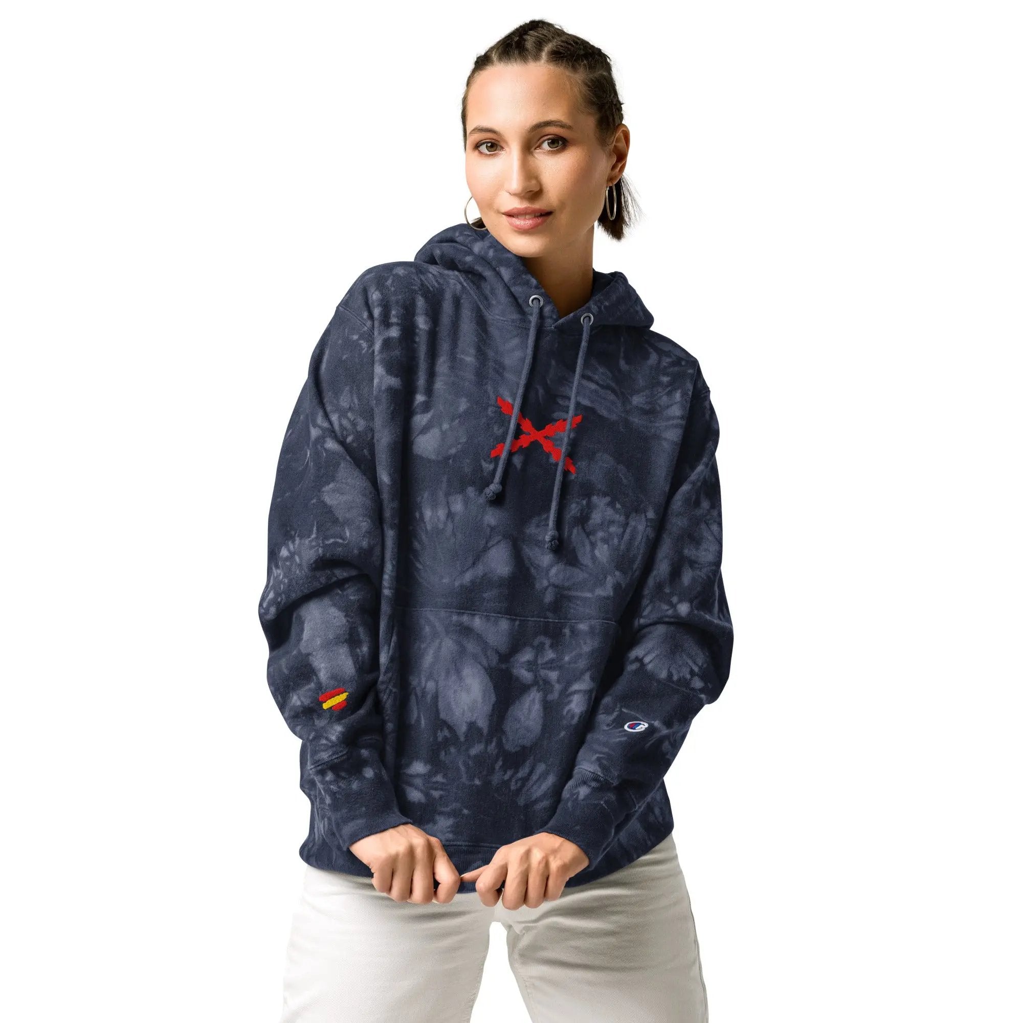 Comprar Sudadera Champion tie-dye unisex Cruz de Borgoña La Flamenca de Borgoña Bandera España