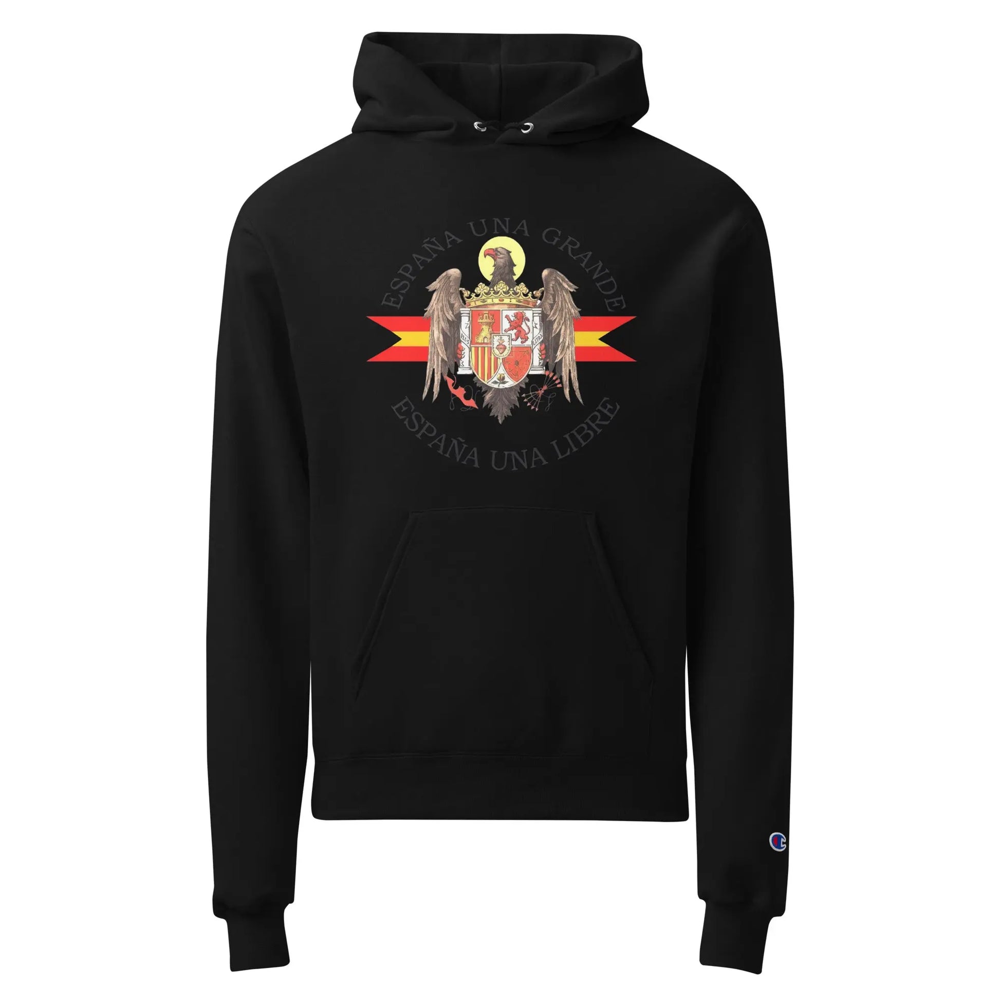 Comprar Sudadera con capucha unisex Champion - Águila de San Juan Bandera España La Flamenca de Borgoña Patricia Muñoz VOX