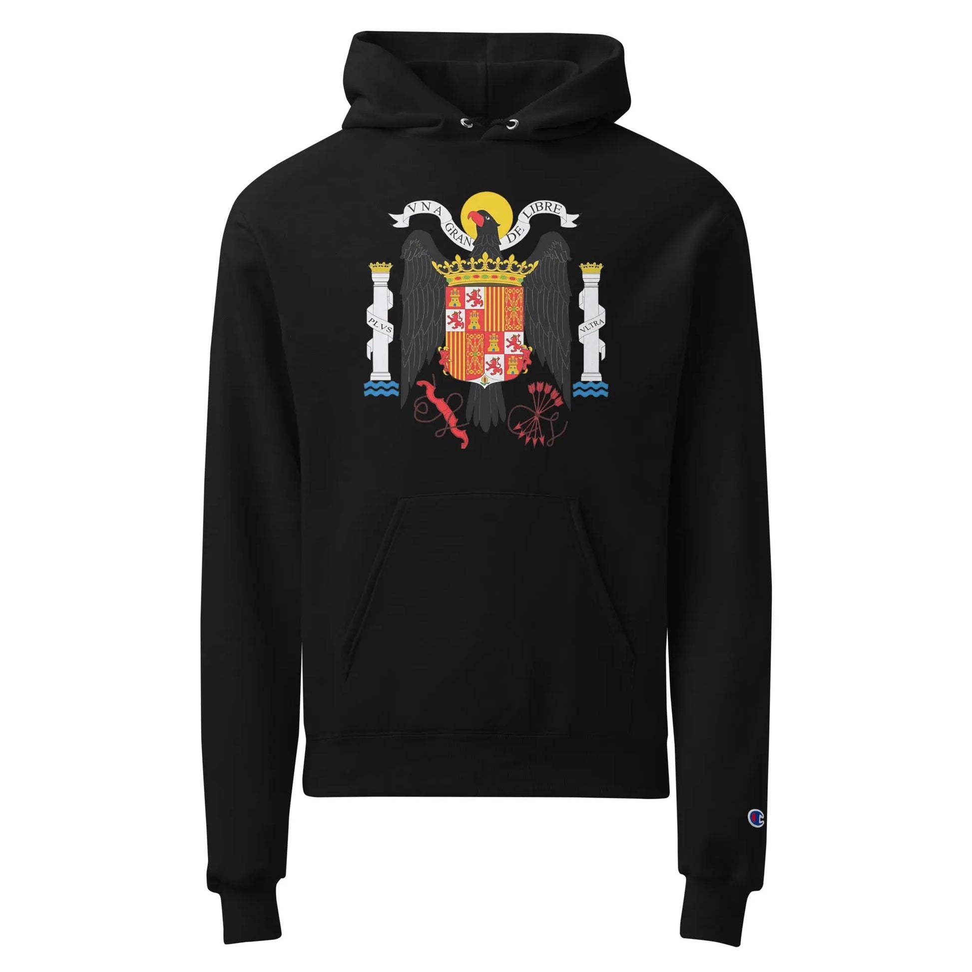 Comprar Sudadera con capucha unisex Champion Águila de San Juan Bandera España La Flamenca de Borgoña Patricia Muñoz VOX
