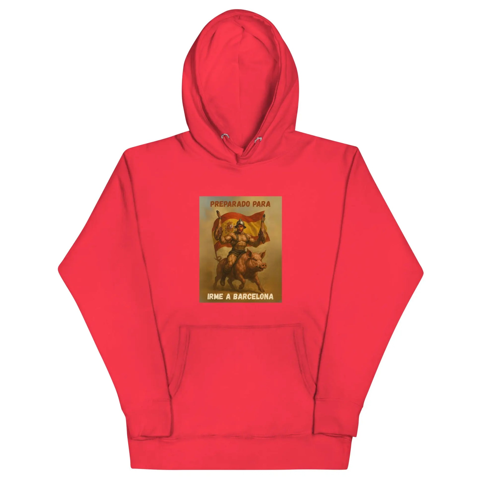Comprar Sudadera "Preparado para irme a Barcelona" Bandera España La Flamenca de Borgoña Patricia Muñoz VOX