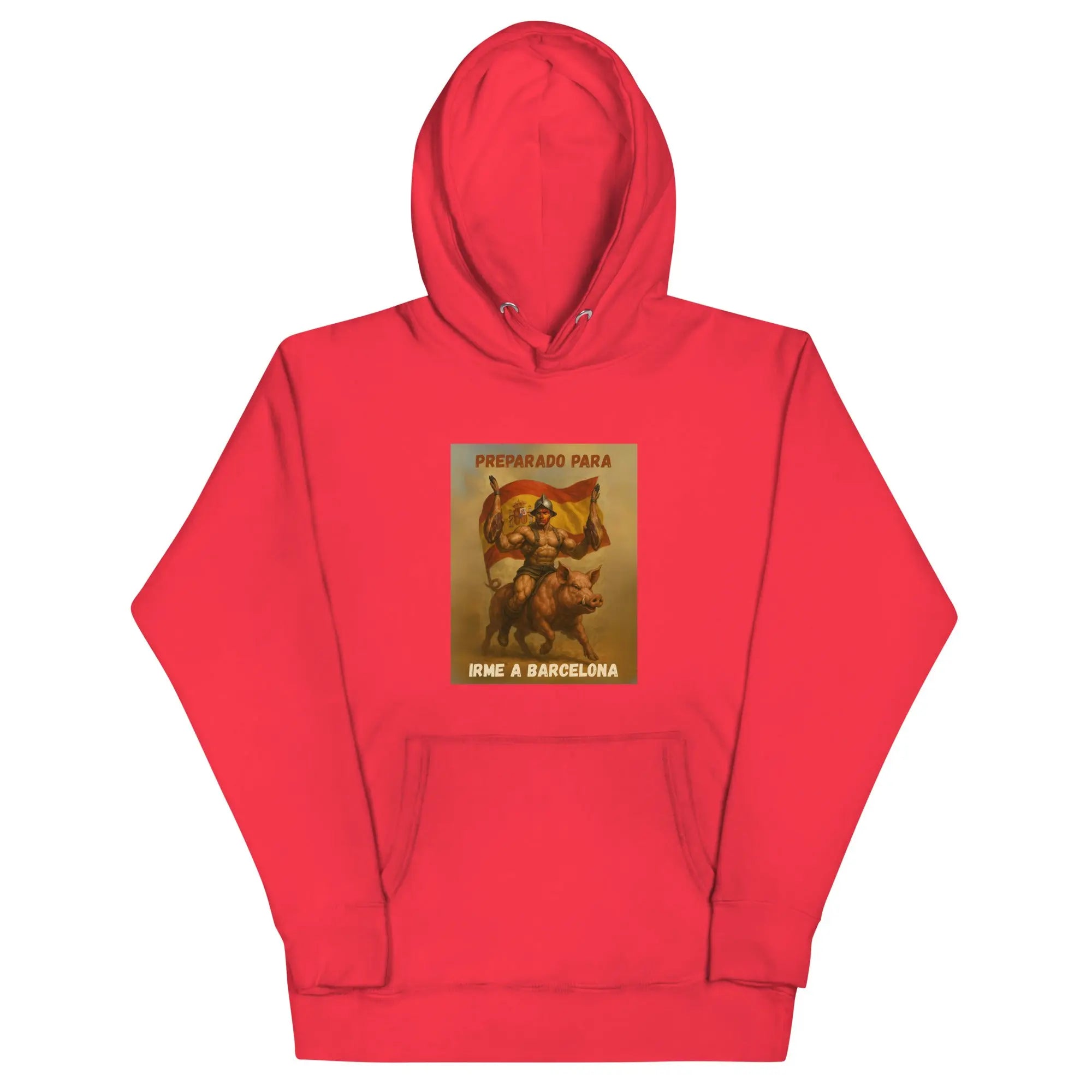 Comprar Sudadera "Preparado para irme a Barcelona" Bandera España La Flamenca de Borgoña Patricia Muñoz VOX