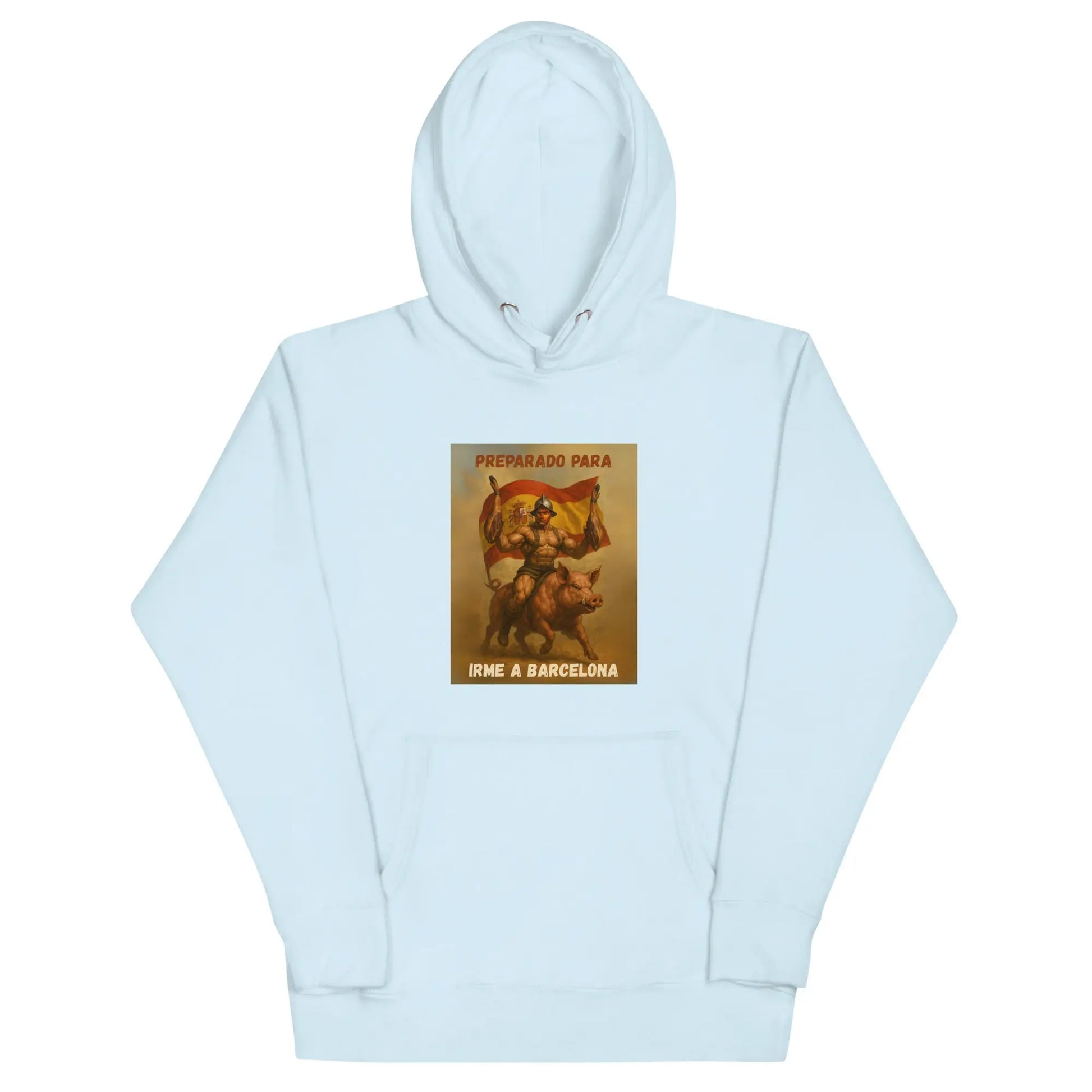 Comprar Sudadera "Preparado para irme a Barcelona" Bandera España La Flamenca de Borgoña Patricia Muñoz VOX