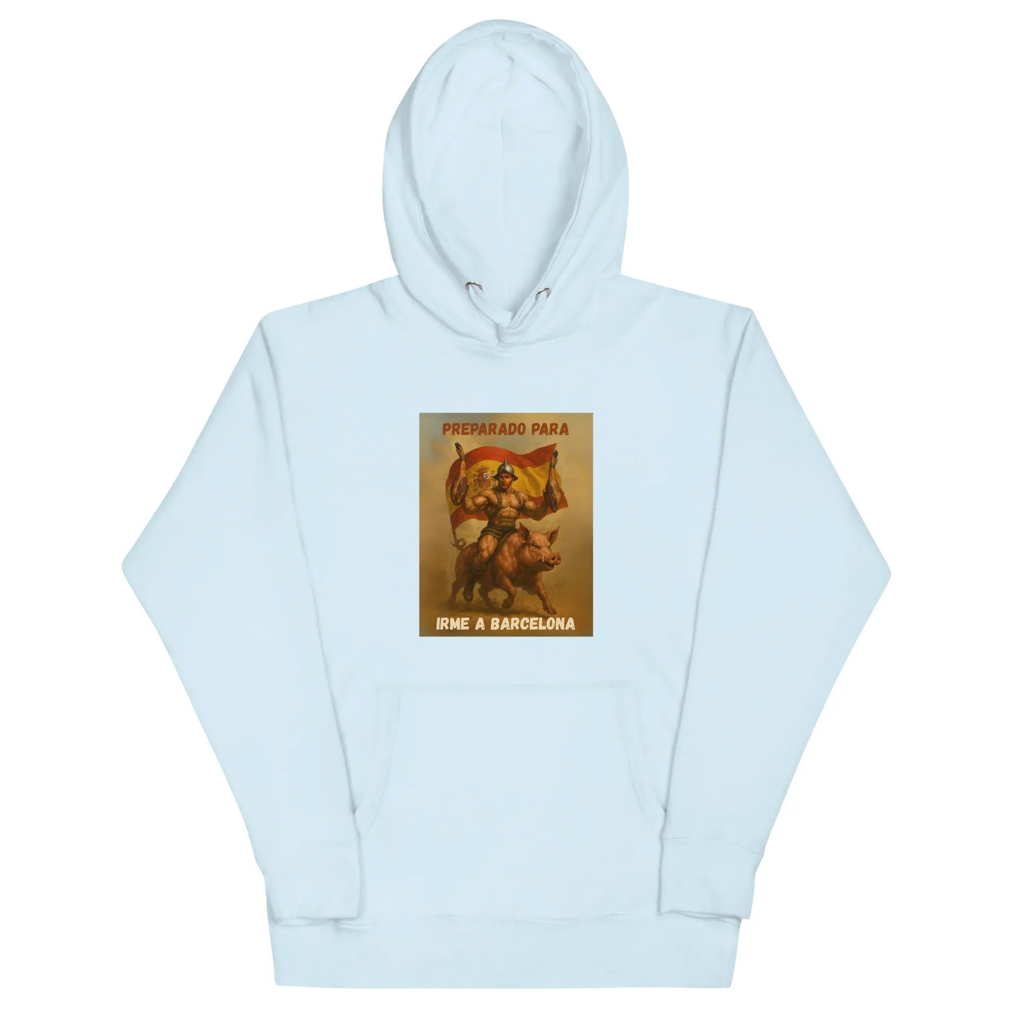 Comprar Sudadera "Preparado para irme a Barcelona" Bandera España La Flamenca de Borgoña Patricia Muñoz VOX