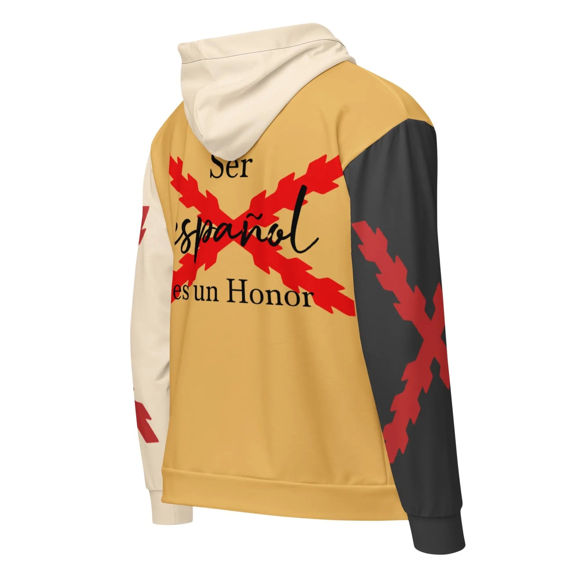 Comprar Sudadera con capucha y cremallera unisex "Ser español es un Honor" La Flamenca de Borgoña Bandera España