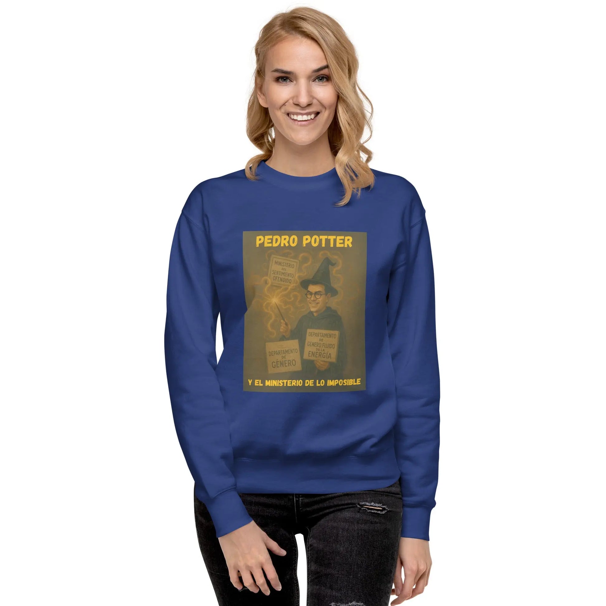 Comprar Sudadera "Pedro Potter y el Ministerio de lo imposible" Bandera España La Flamenca de Borgoña Patricia Muñoz VOX