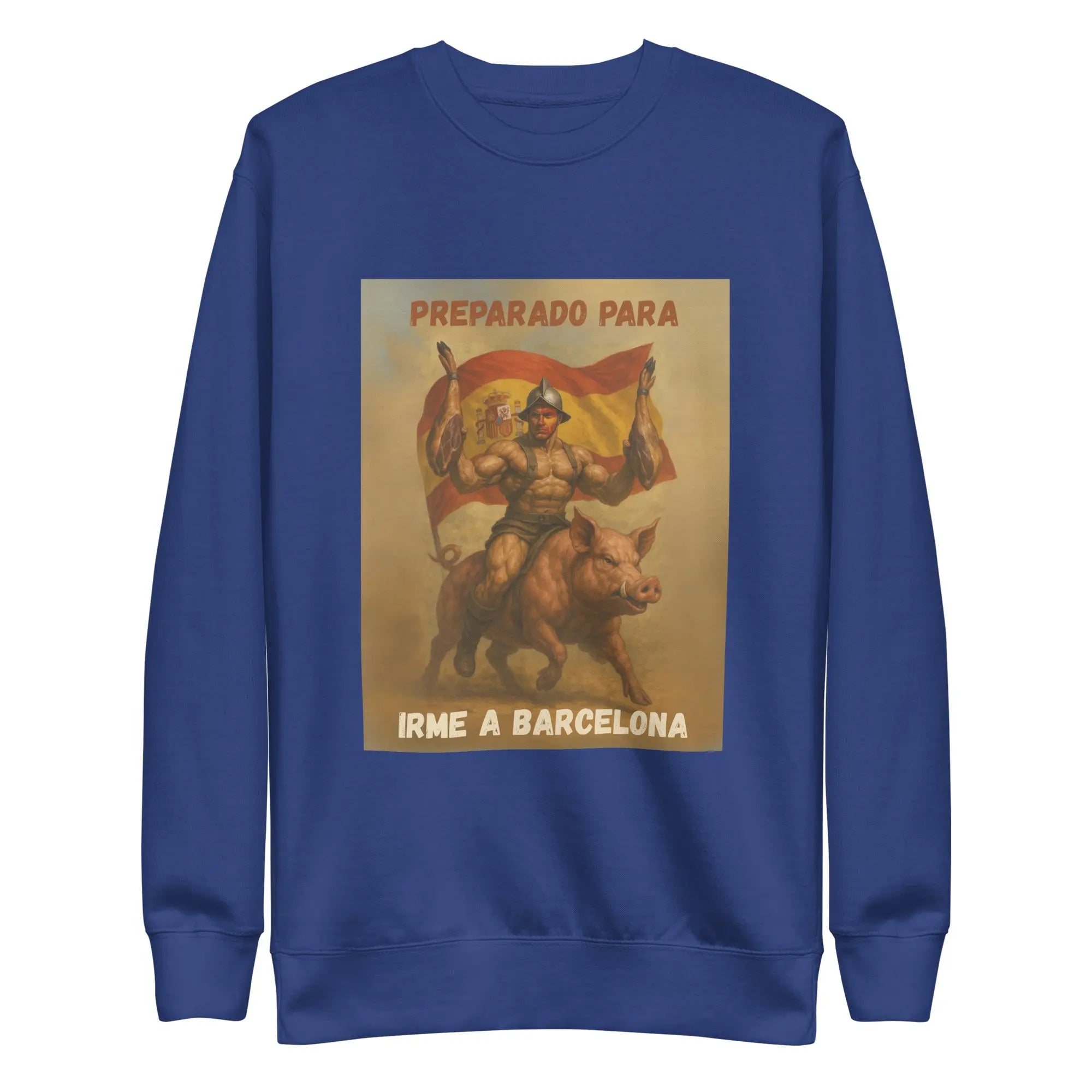 Comprar Sudadera "Preparado para irme a Barcelona" Bandera España La Flamenca de Borgoña Patricia Muñoz VOX