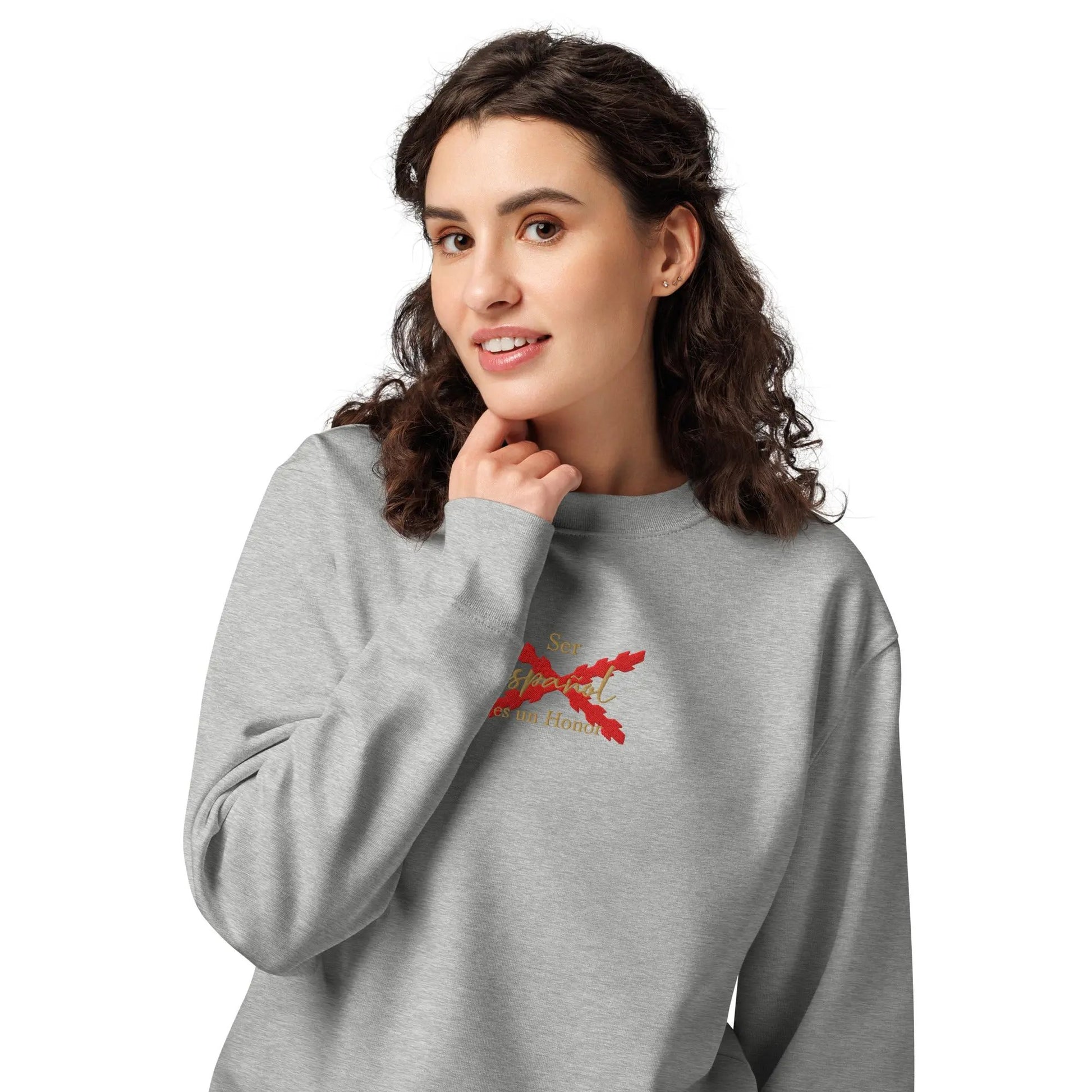 Comprar Sudadera orgánica unisex "Ser español es un Honor" La Flamenca de Borgoña Bandera España