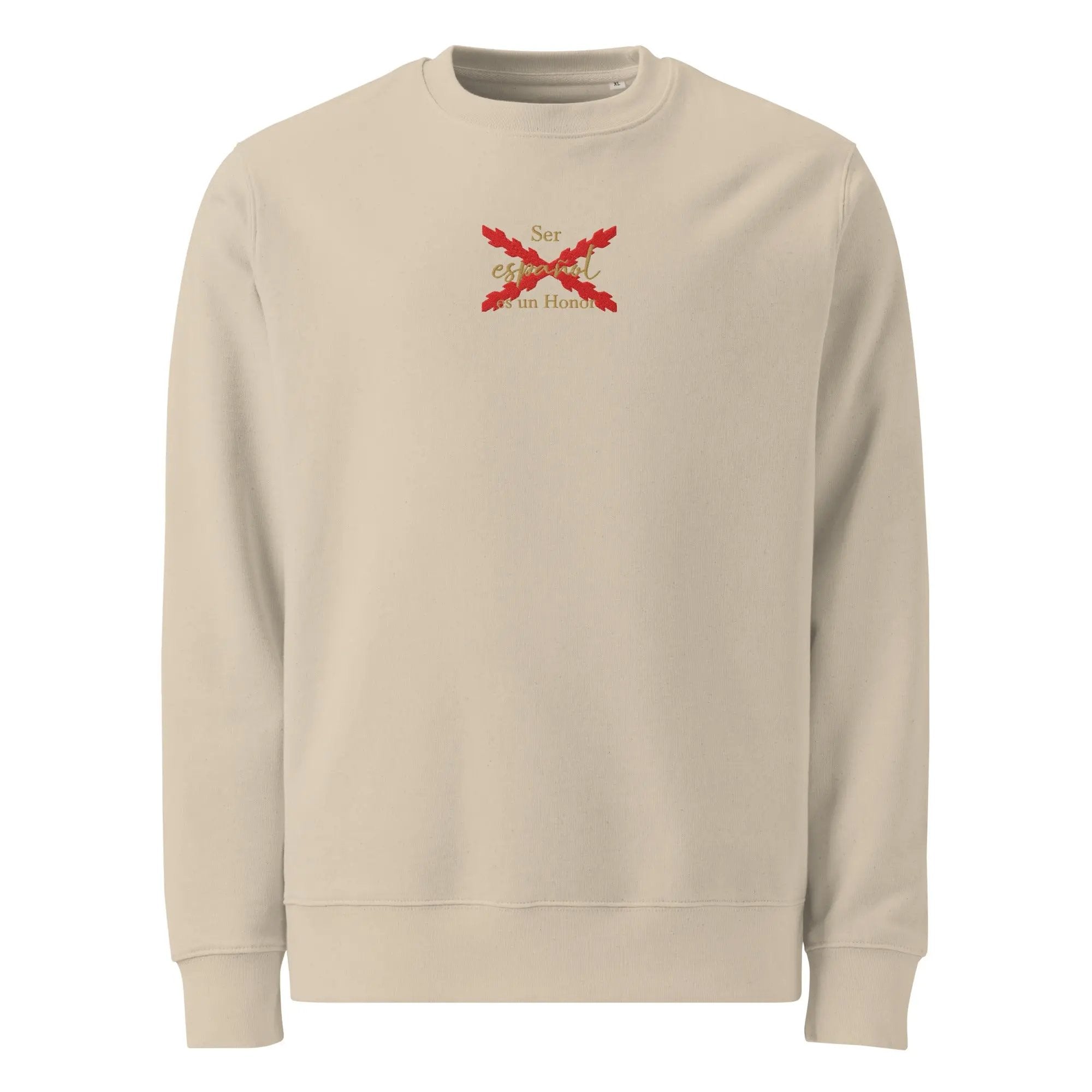 Comprar Sudadera orgánica unisex "Ser español es un Honor" La Flamenca de Borgoña Bandera España