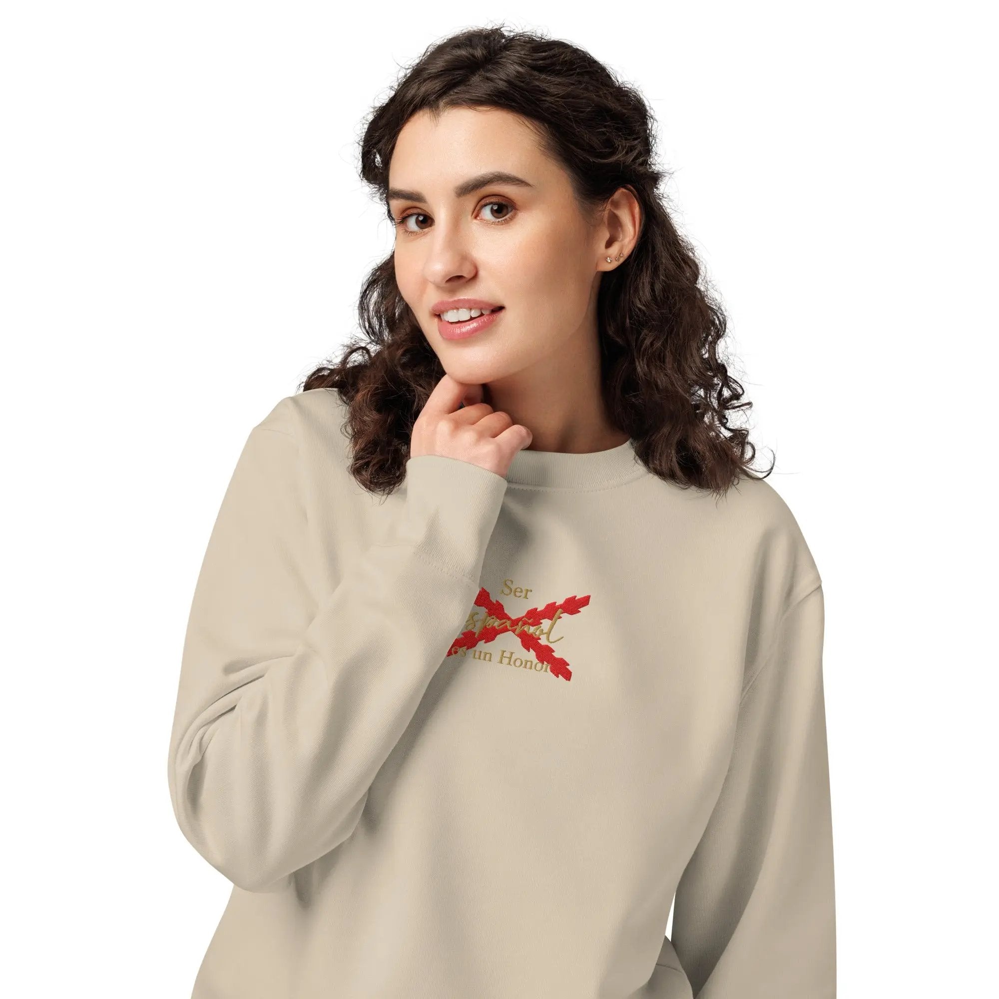 Comprar Sudadera orgánica unisex "Ser español es un Honor" La Flamenca de Borgoña Bandera España