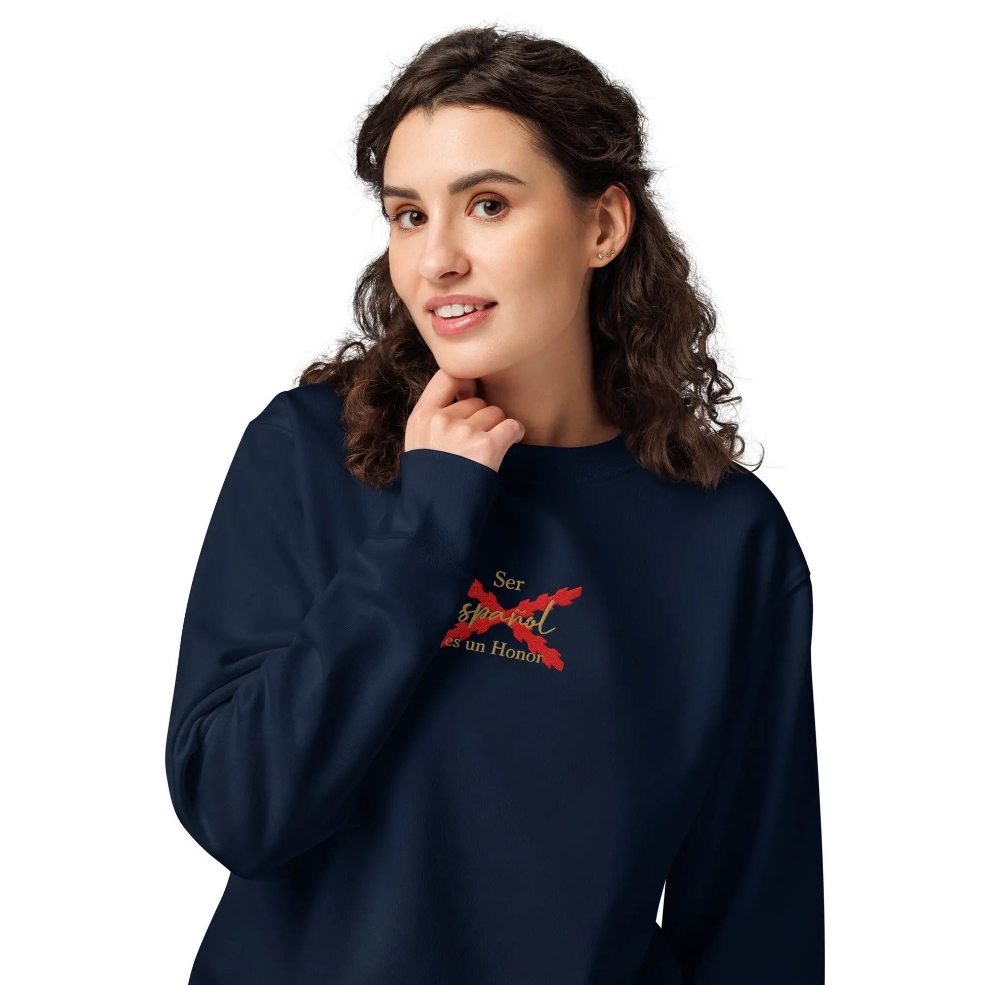 Comprar Sudadera orgánica unisex "Ser español es un Honor" La Flamenca de Borgoña Bandera España