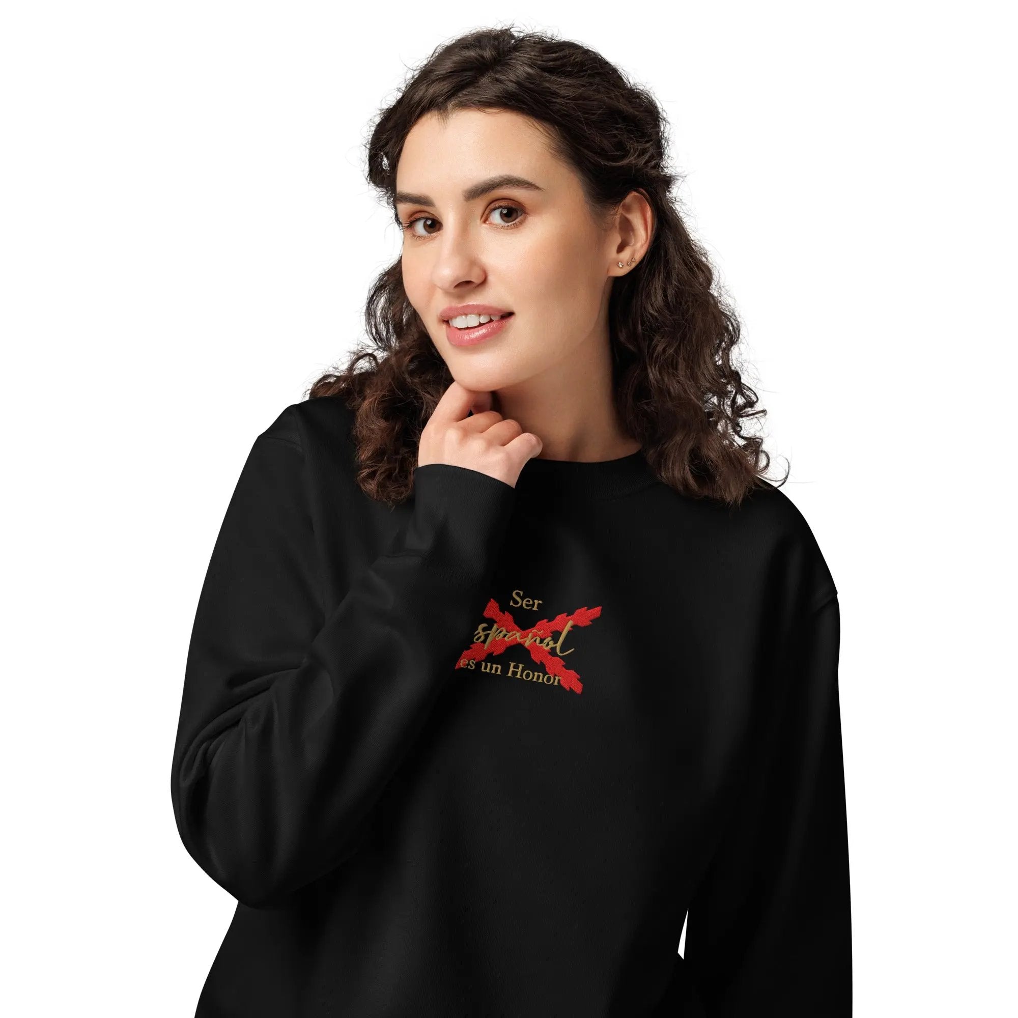 Comprar Sudadera orgánica unisex "Ser español es un Honor" La Flamenca de Borgoña Bandera España