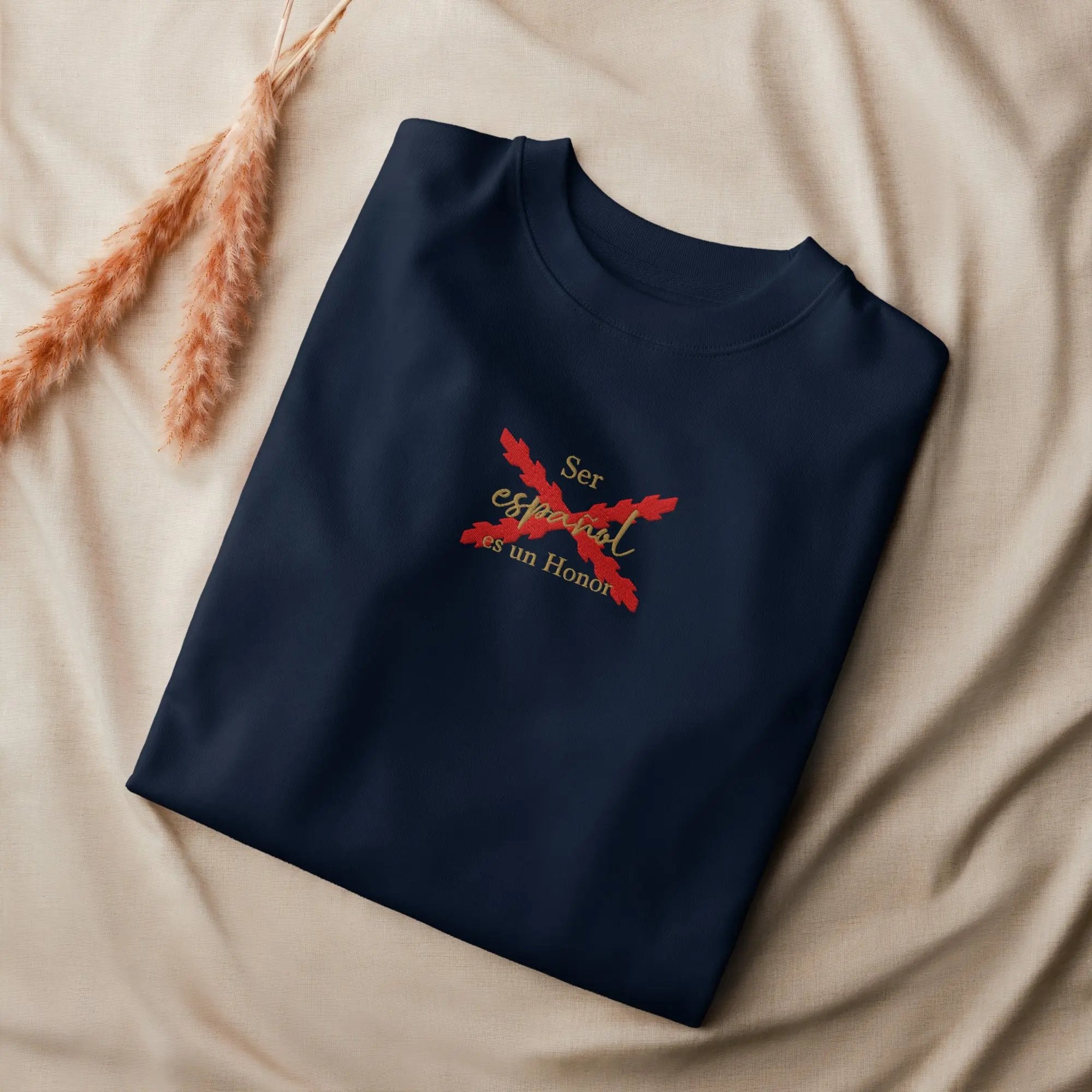 Comprar Sudadera orgánica unisex "Ser español es un Honor" La Flamenca de Borgoña Bandera España