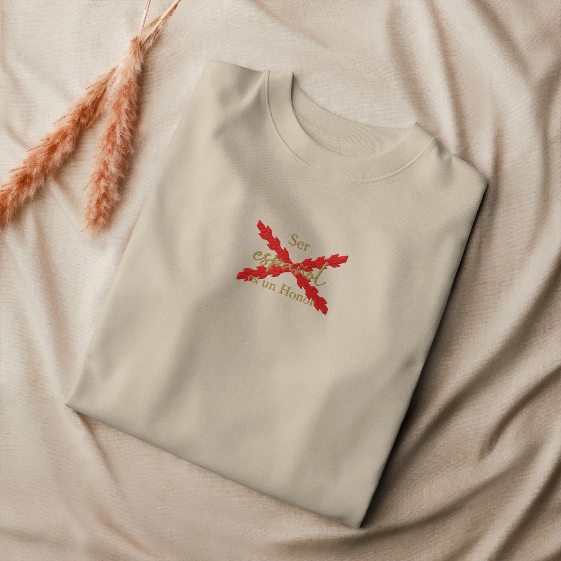 Comprar Sudadera orgánica unisex "Ser español es un Honor" La Flamenca de Borgoña Bandera España