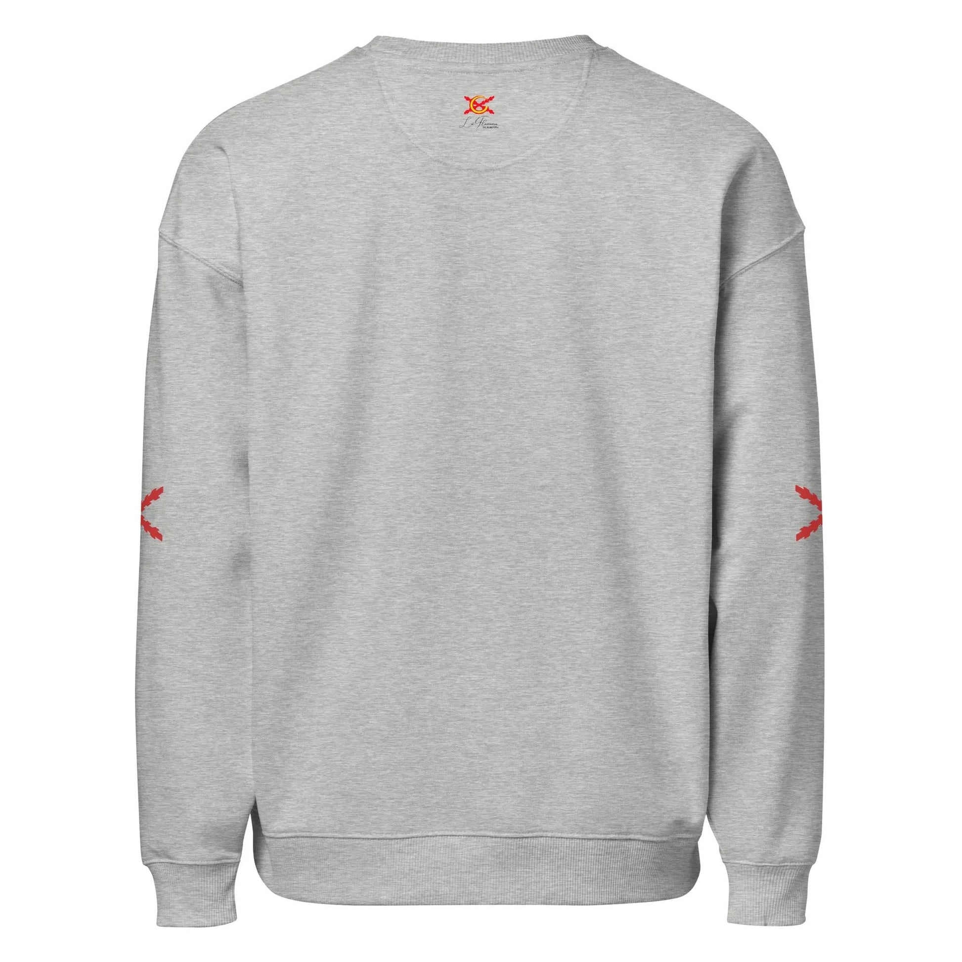 Comprar Sudadera oversize orgánica unisex "Tu regere imperio fluctus Hispane Memento" La Flamenca de Borgoña Bandera España