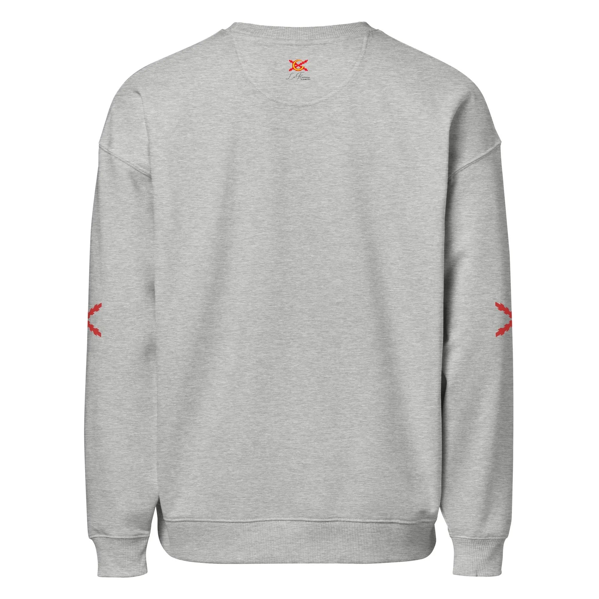 Comprar Sudadera oversize orgánica unisex "Tu regere imperio fluctus Hispane Memento" La Flamenca de Borgoña Bandera España