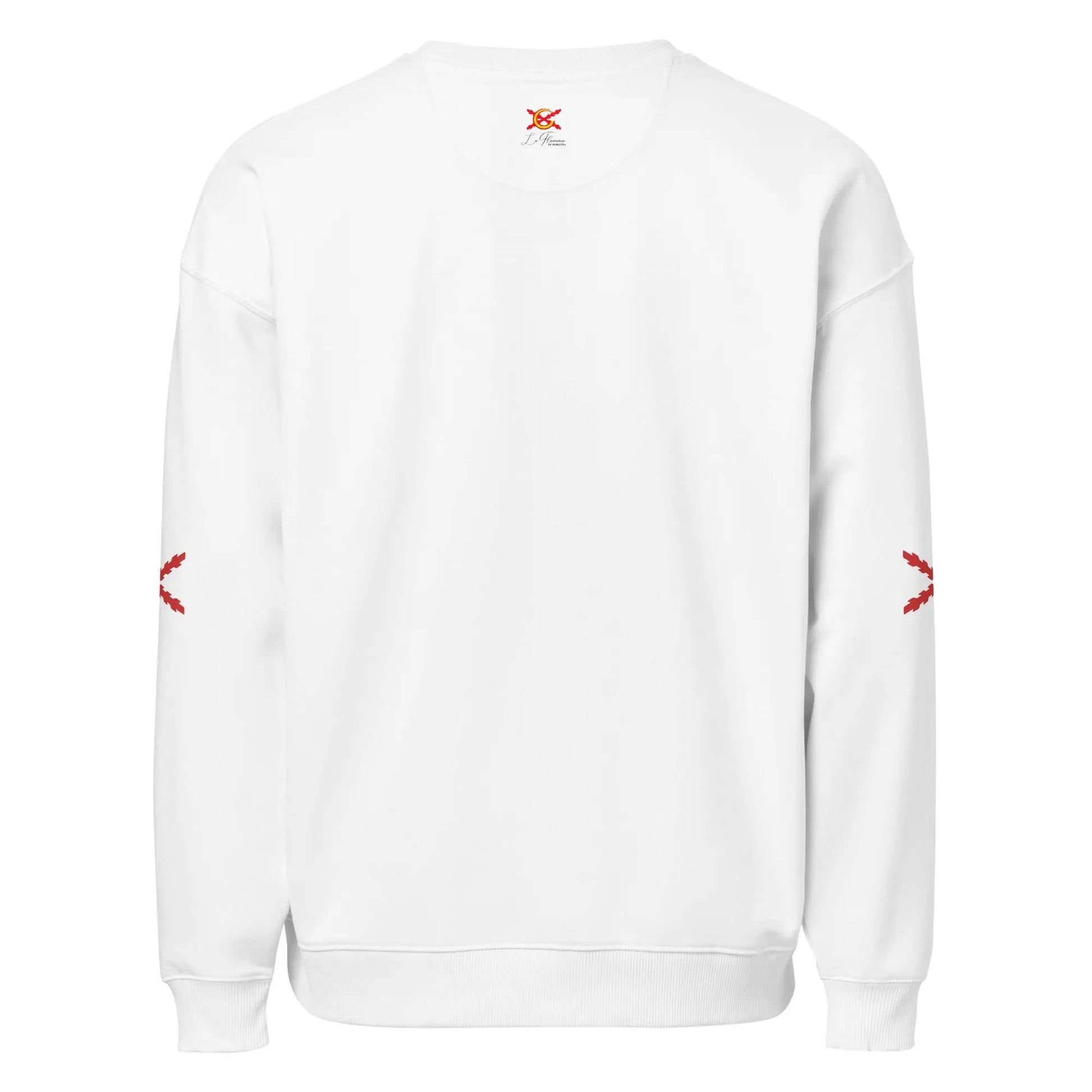 Comprar Sudadera oversize orgánica unisex "Tu regere imperio fluctus Hispane Memento" La Flamenca de Borgoña Bandera España