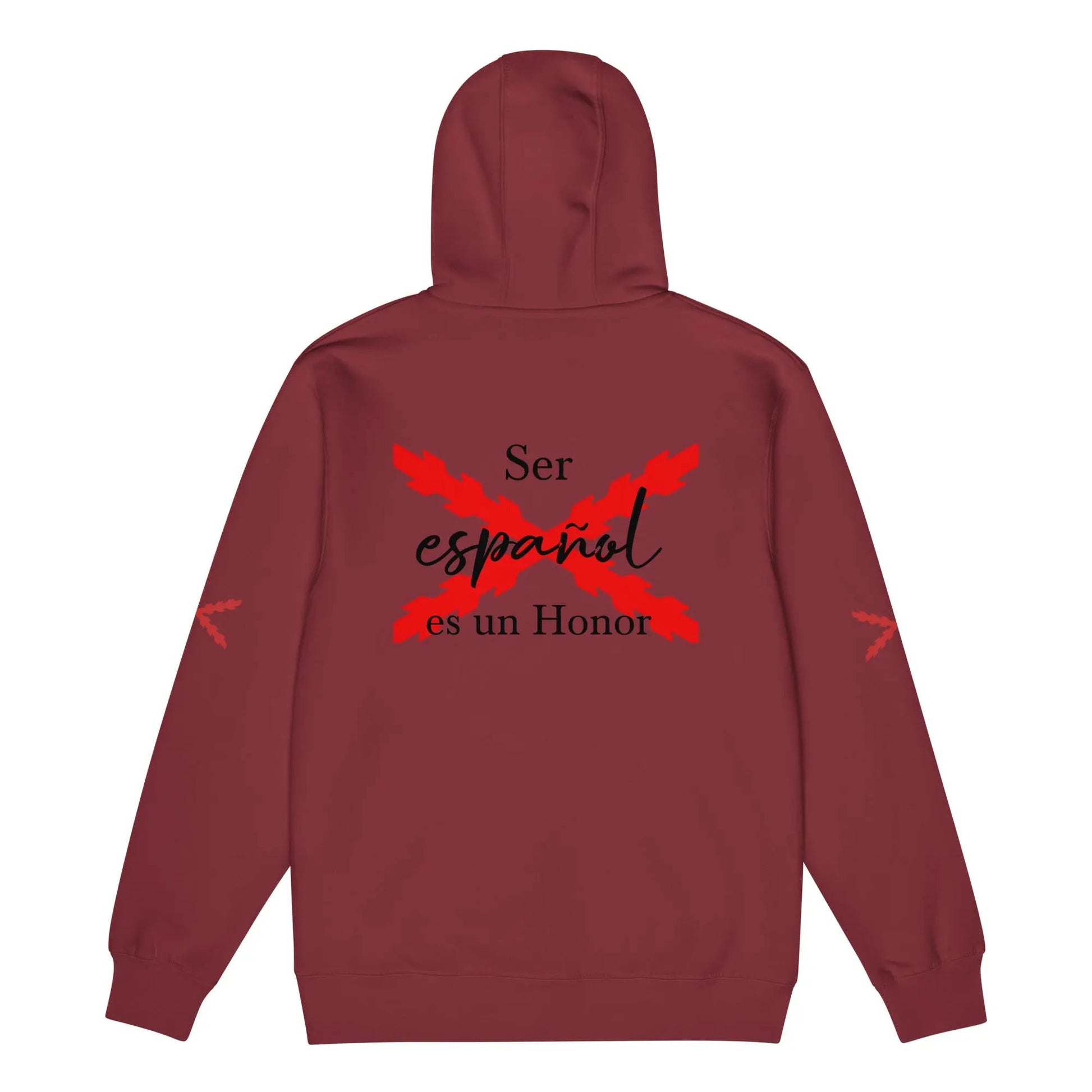 Comprar Sudadera premium con cremallera completa "Ser español es un Honor" La Flamenca de Borgoña Bandera España