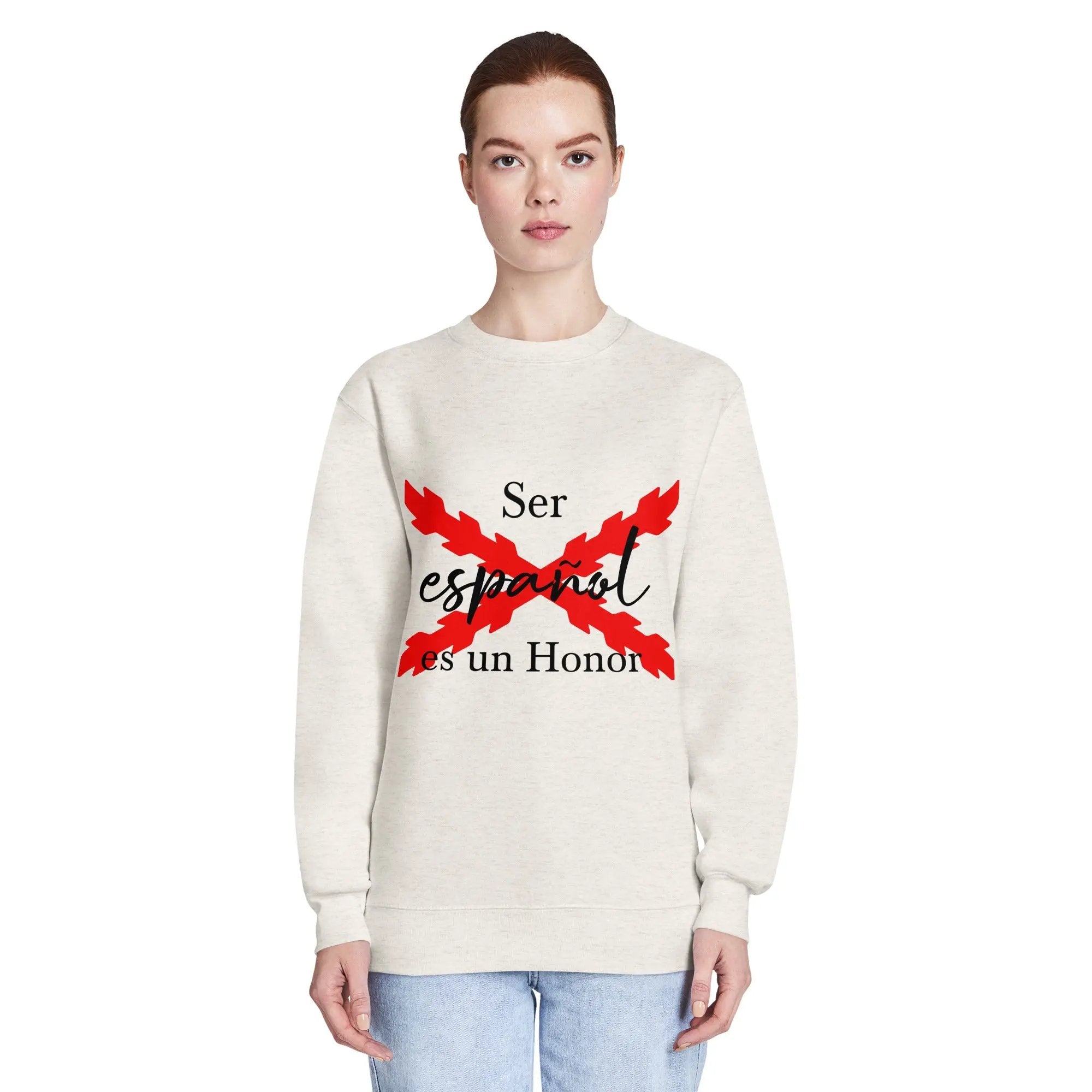 Comprar Sudadera premium unisex de cuello redondo "Ser español de Honor" La Flamenca de Borgoña Bandera España