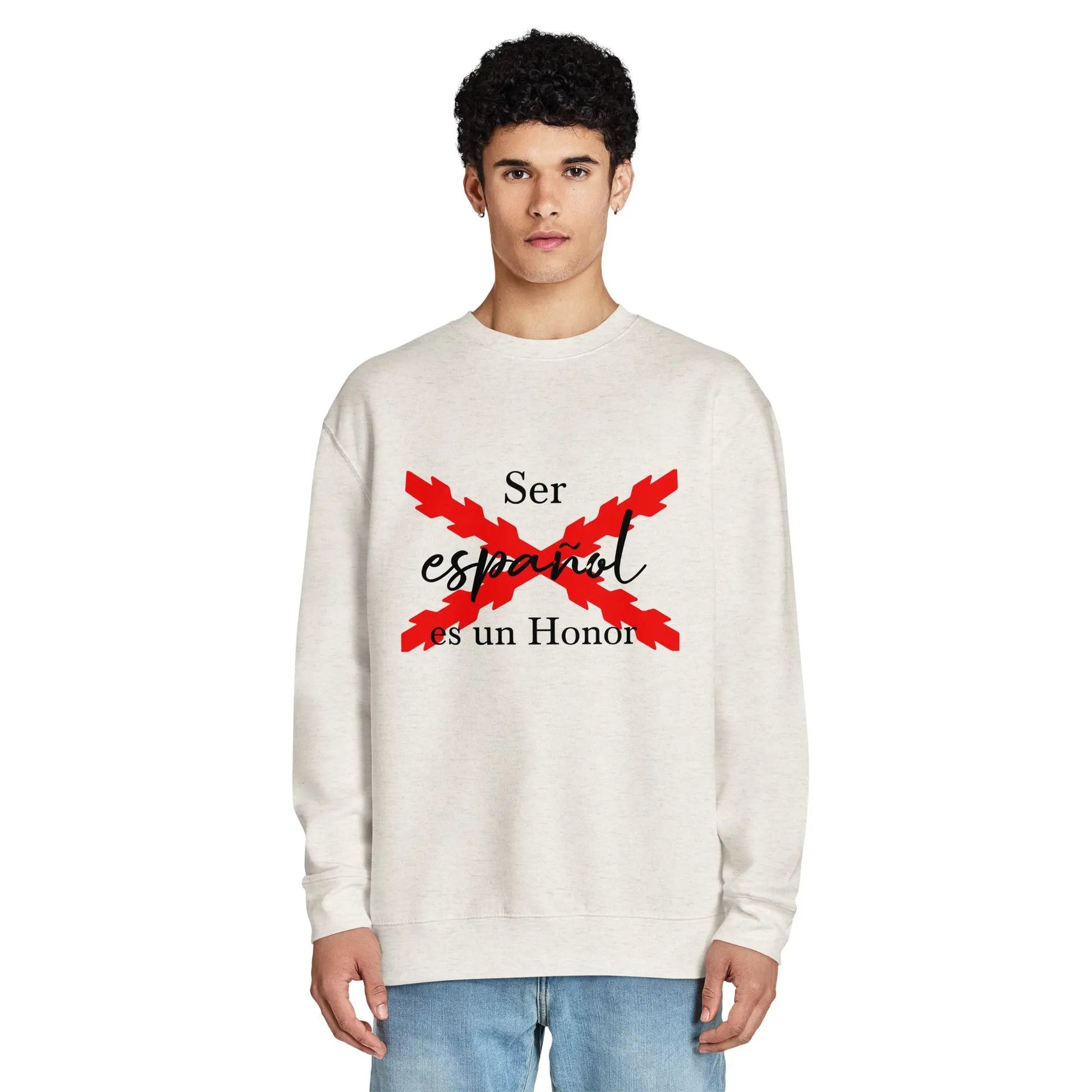 Comprar Sudadera premium unisex de cuello redondo "Ser español de Honor" La Flamenca de Borgoña Bandera España