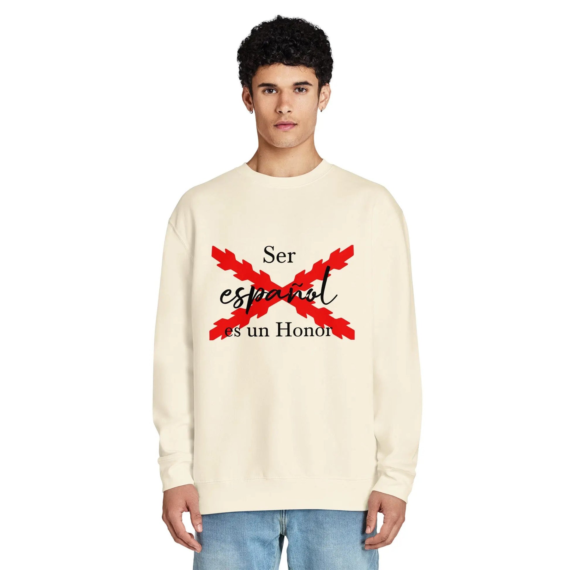 Comprar Sudadera premium unisex de cuello redondo "Ser español de Honor" La Flamenca de Borgoña Bandera España