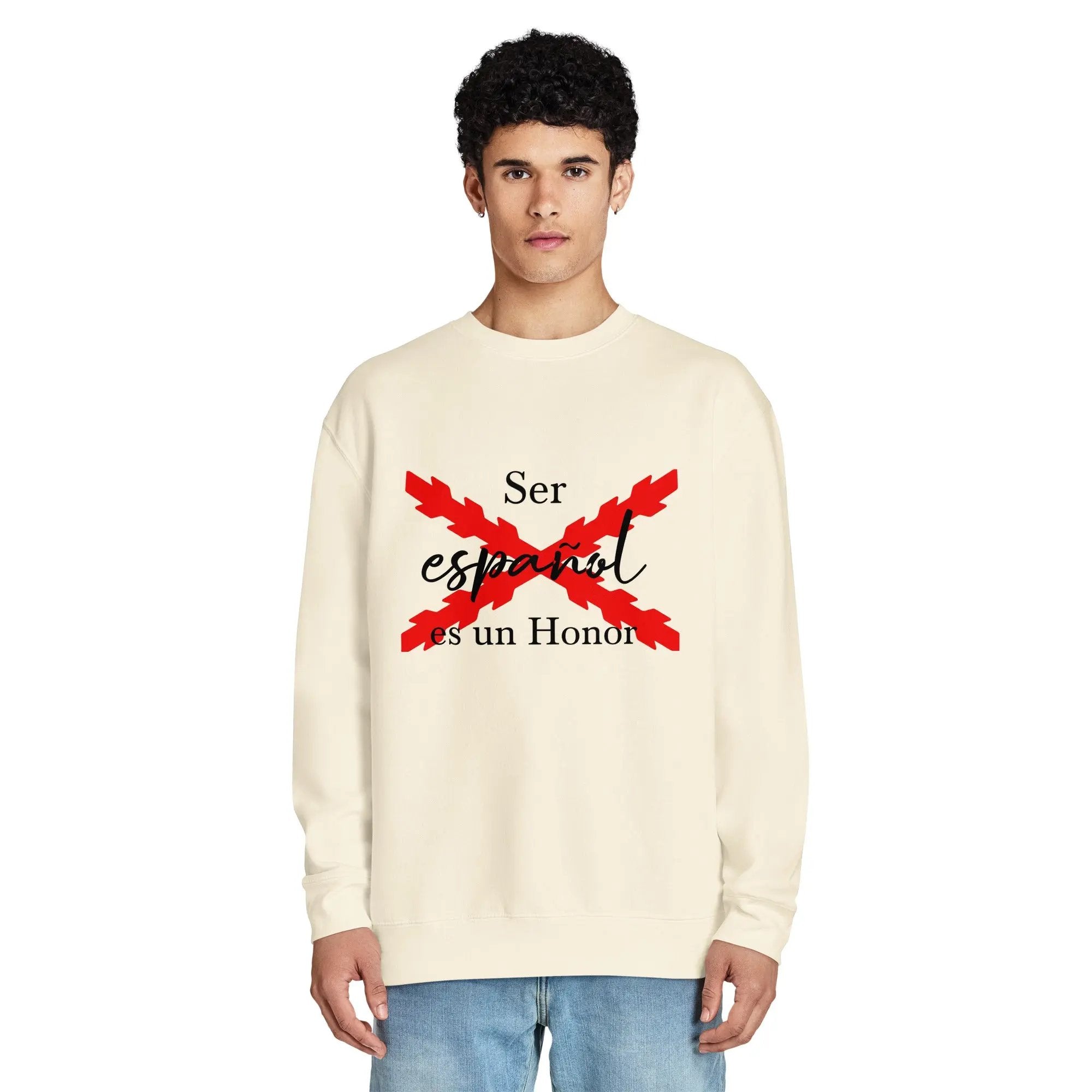 Comprar Sudadera premium unisex de cuello redondo "Ser español de Honor" La Flamenca de Borgoña Bandera España