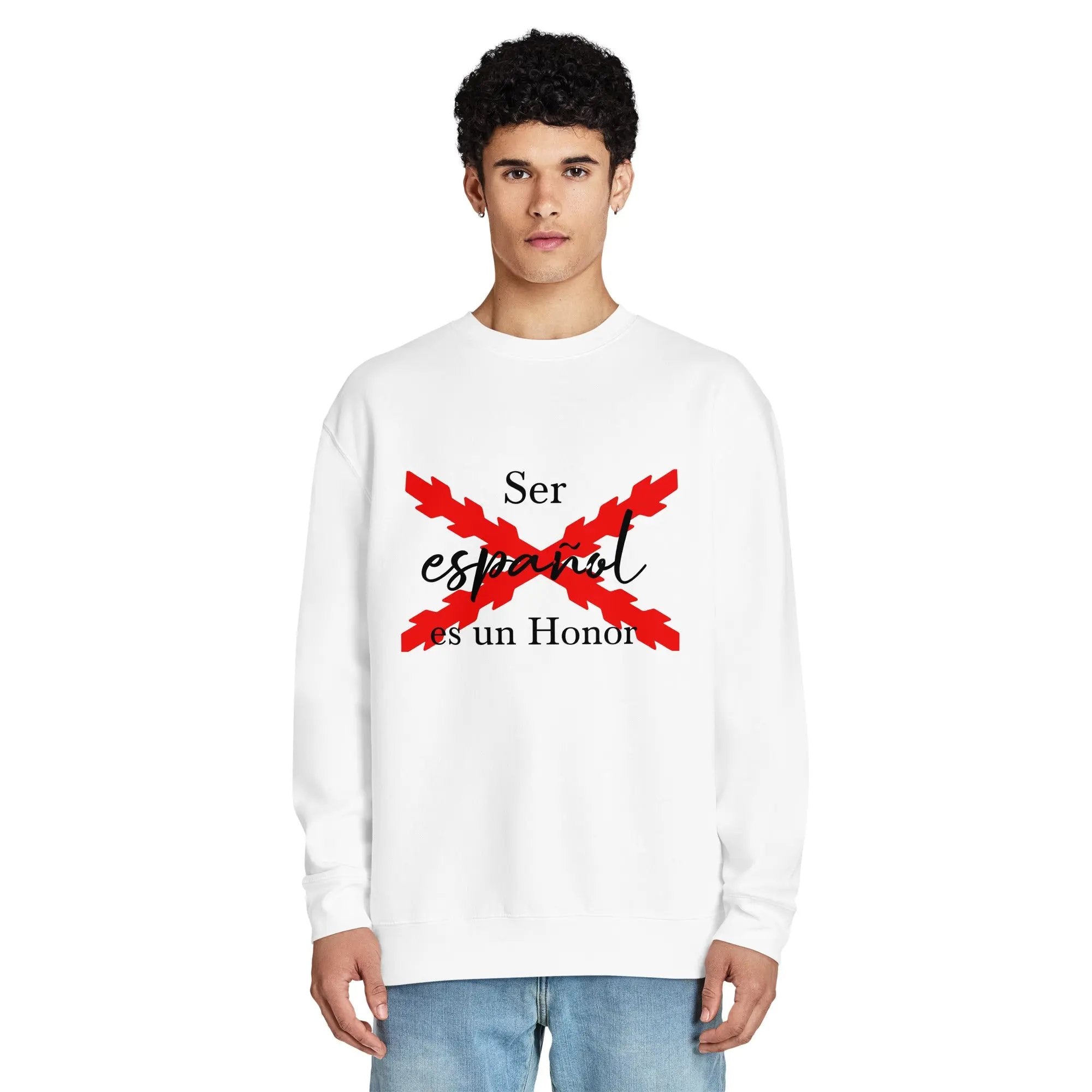 Comprar Sudadera premium unisex de cuello redondo "Ser español de Honor" La Flamenca de Borgoña Bandera España