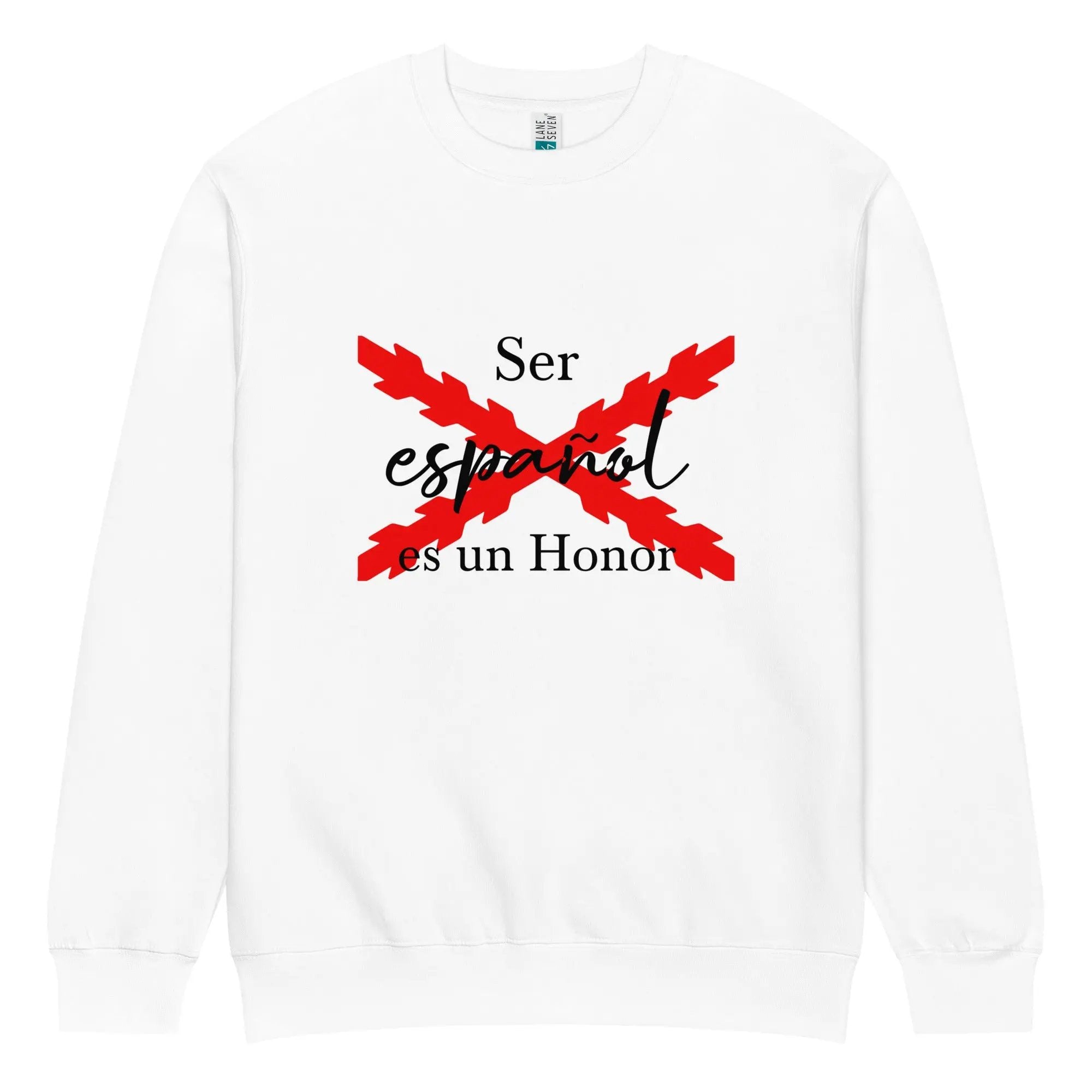 Comprar Sudadera premium unisex de cuello redondo "Ser español de Honor" La Flamenca de Borgoña Bandera España