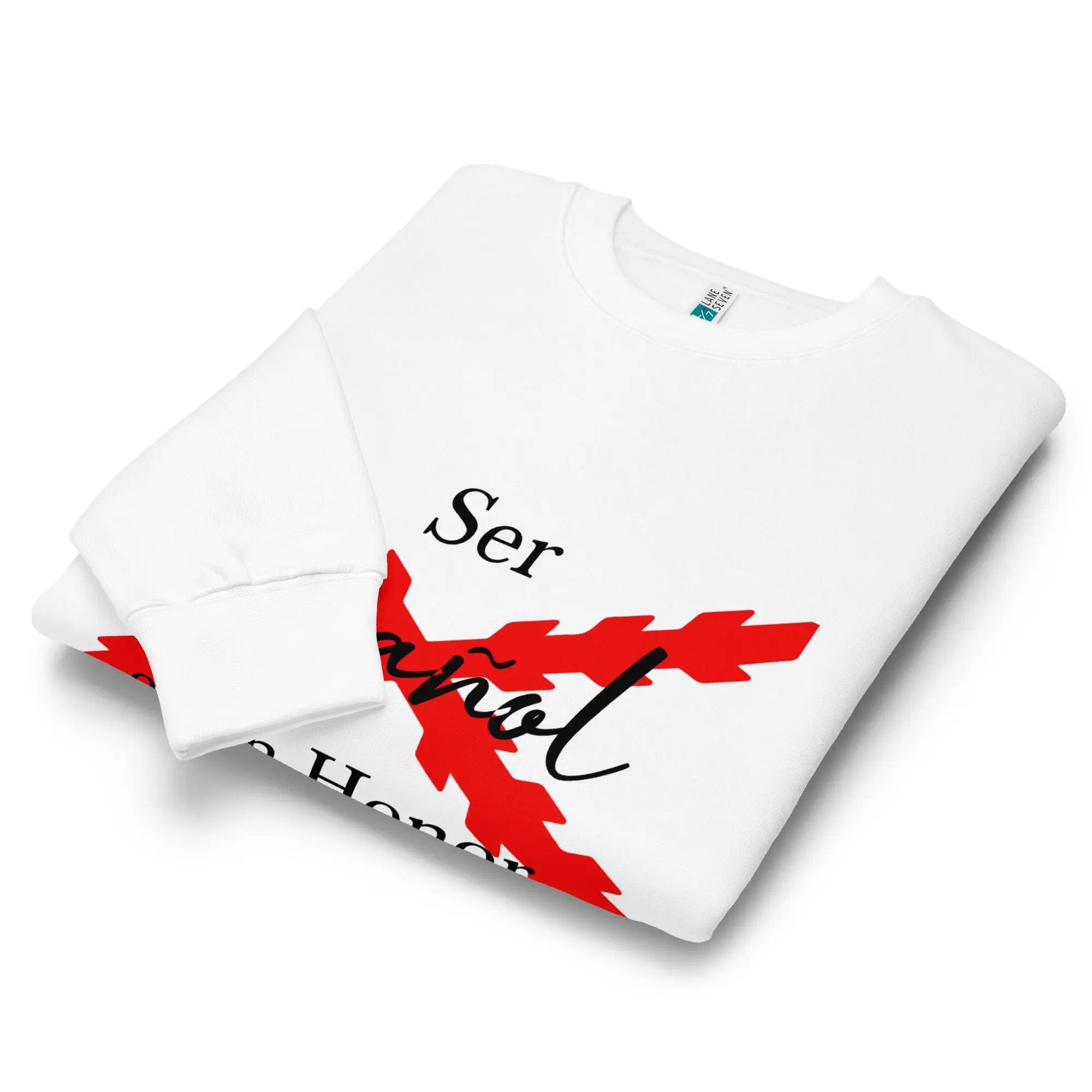 Comprar Sudadera premium unisex de cuello redondo "Ser español de Honor" La Flamenca de Borgoña Bandera España