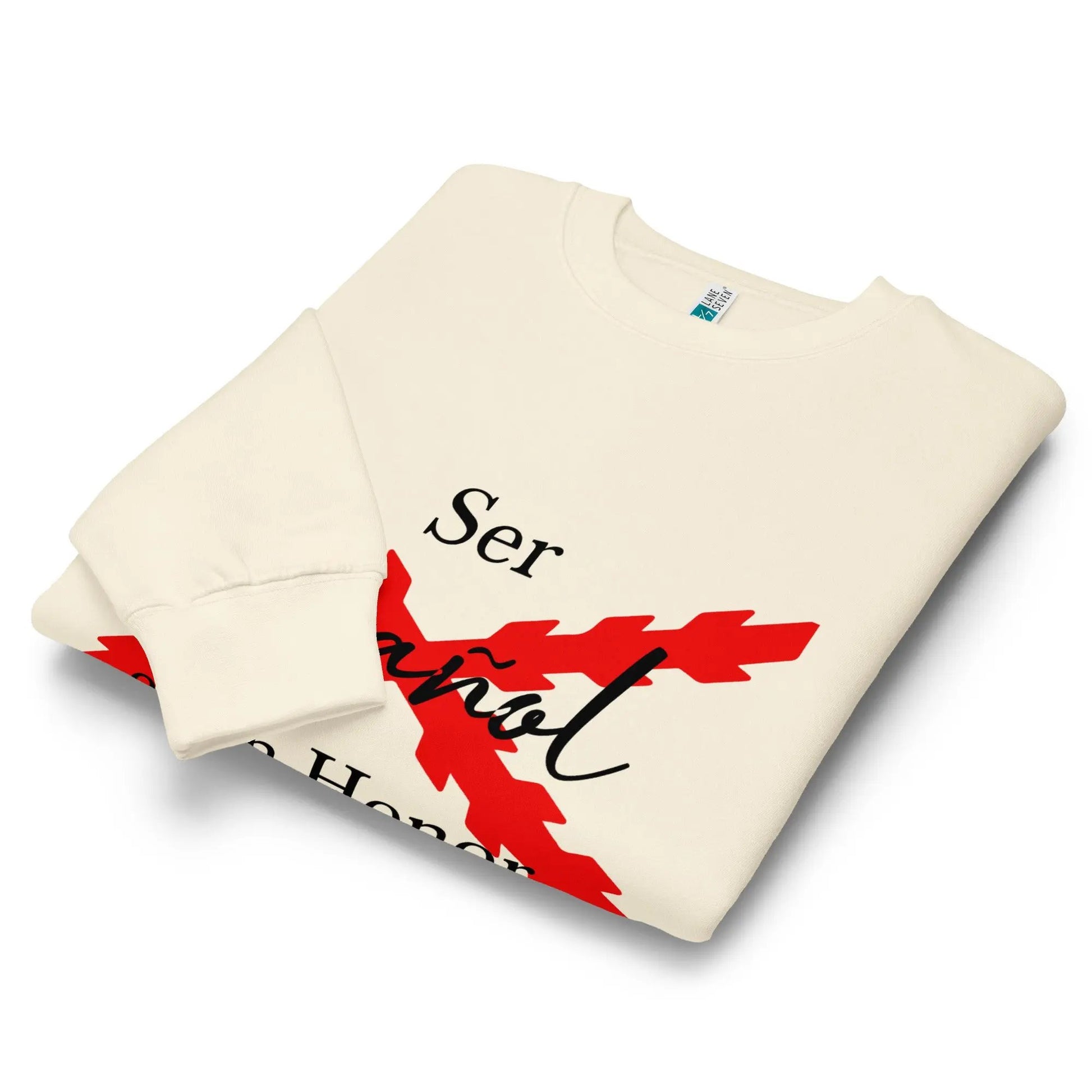 Comprar Sudadera premium unisex de cuello redondo "Ser español de Honor" La Flamenca de Borgoña Bandera España