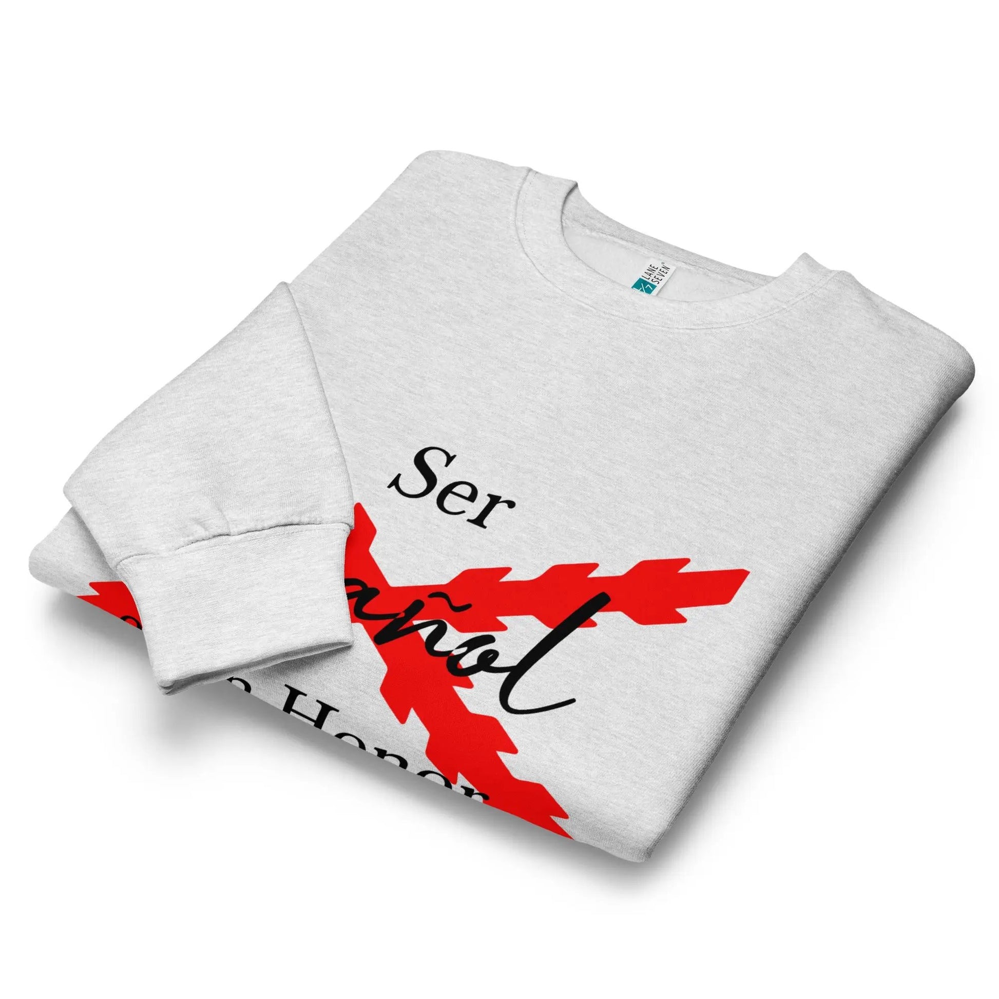 Comprar Sudadera premium unisex de cuello redondo "Ser español de Honor" La Flamenca de Borgoña Bandera España