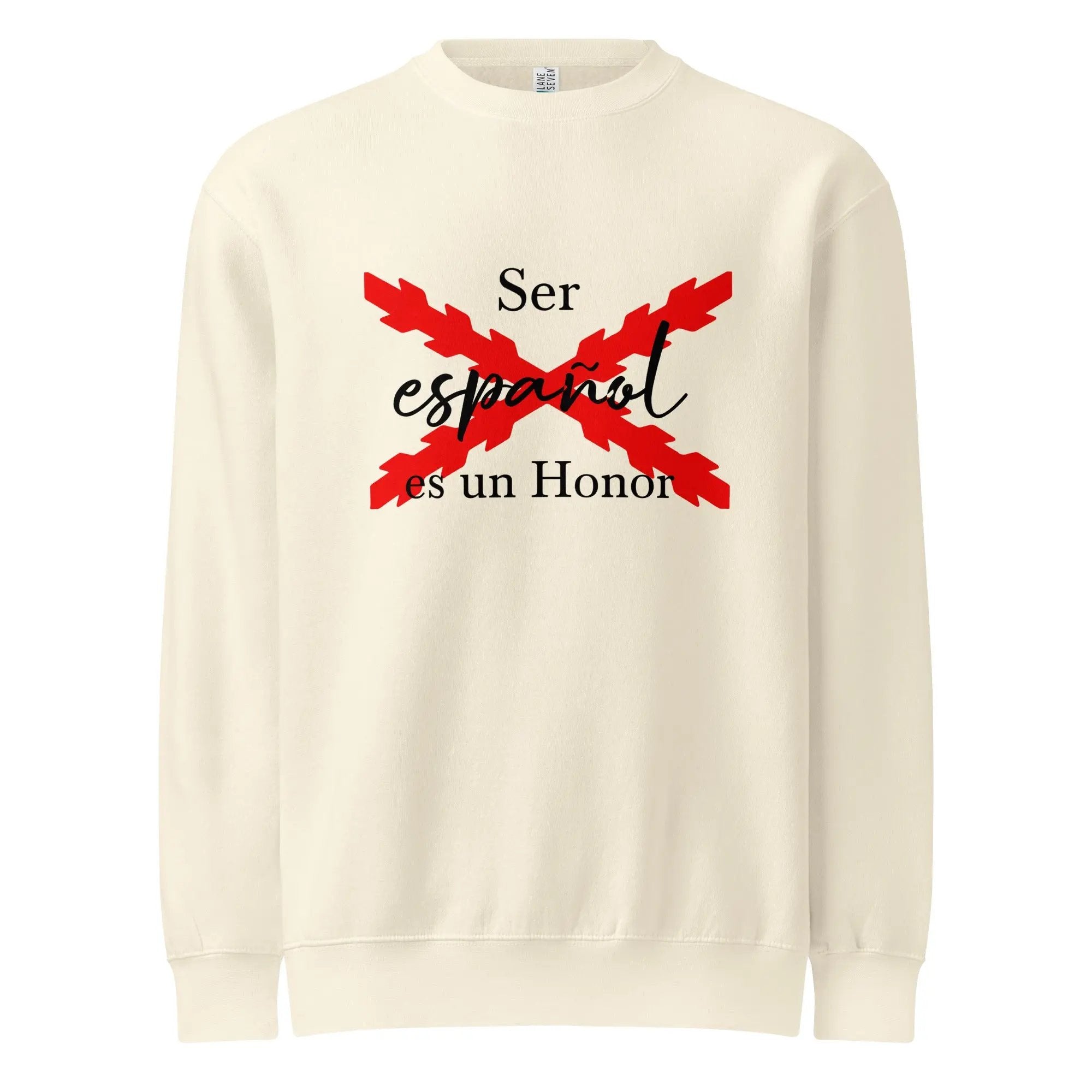 Comprar Sudadera premium unisex de cuello redondo "Ser español de Honor" La Flamenca de Borgoña Bandera España