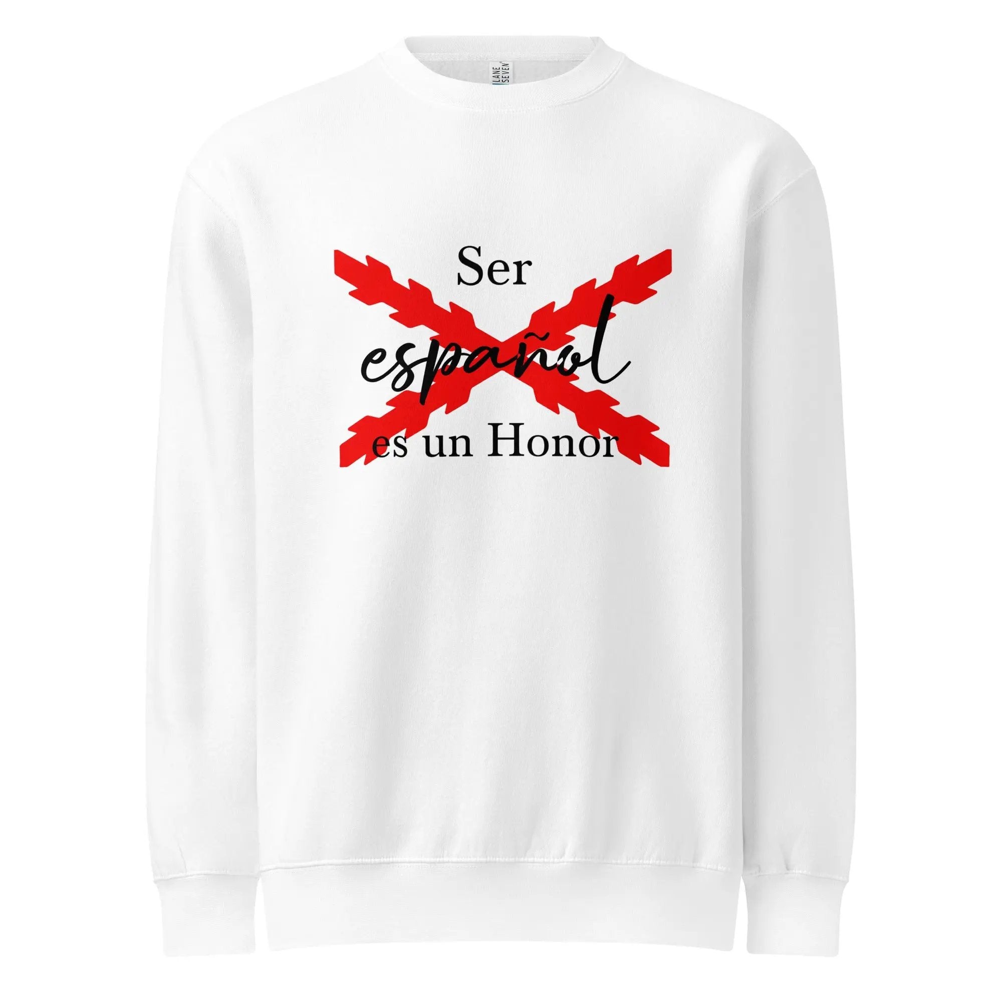 Comprar Sudadera premium unisex de cuello redondo "Ser español de Honor" La Flamenca de Borgoña Bandera España