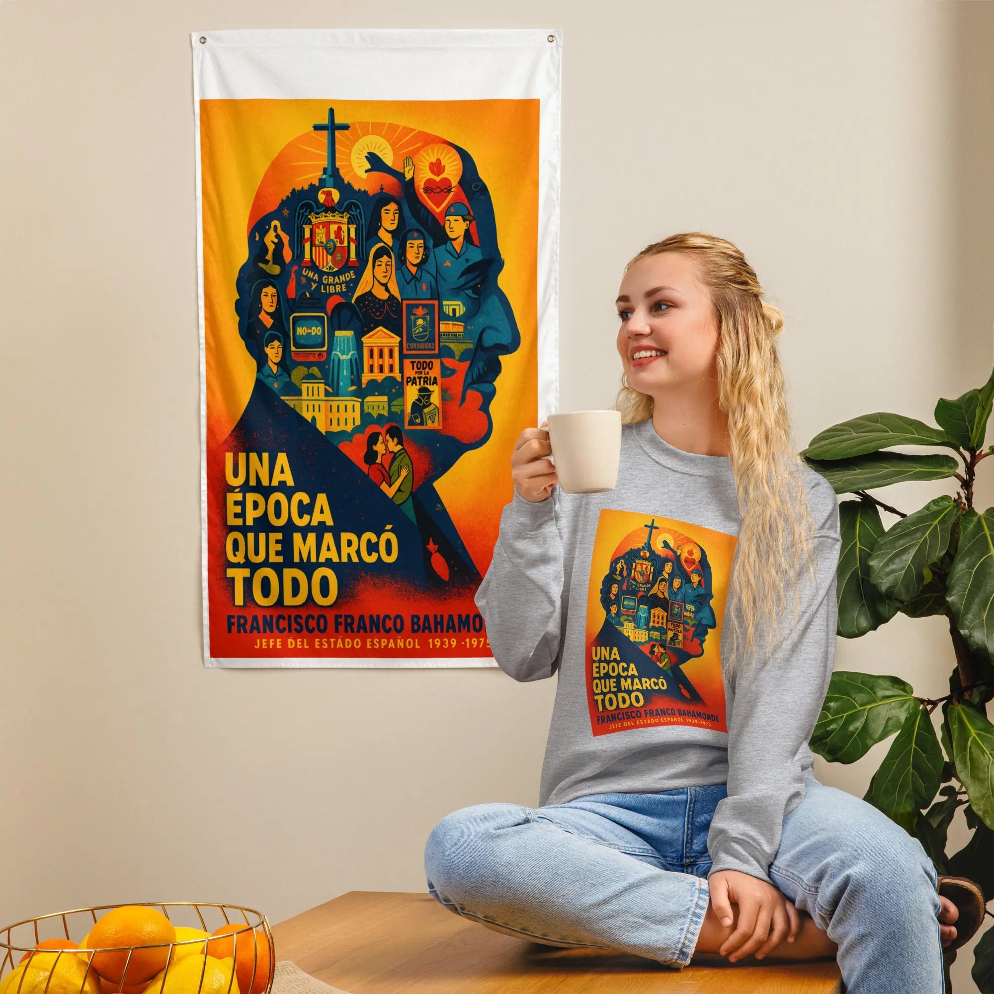 Comprar Sudadera unisex La Flamenca de Borgoña, Bandera de España, Cruz de Borgoña, Patricia Muñoz, VOX