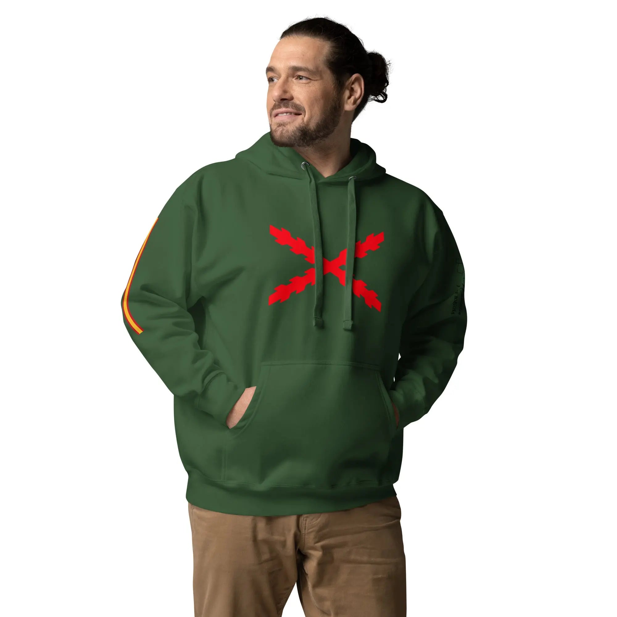 Comprar Sudadera unisex Tu Regere Imperio Fluctus Hispane Memento con capucha La Flamenca de Borgoña, Bandera de España, Cruz de Borgoña, Patricia Muñoz, VOX, Santiago Abascal 