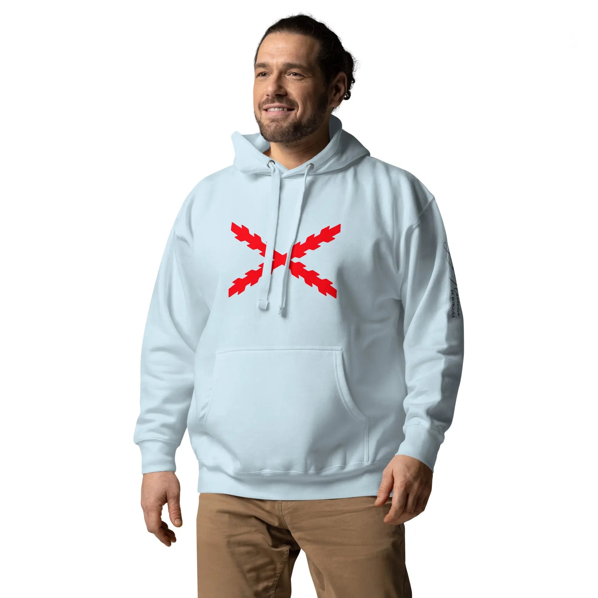Comprar Sudadera unisex Tu Regere Imperio Fluctus Hispane Memento con capucha La Flamenca de Borgoña, Bandera de España, Cruz de Borgoña, Patricia Muñoz, VOX, Santiago Abascal 