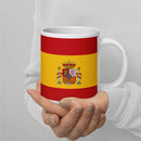 Comprar Taza blanca brillante Bandera de España con escudo La Flamenca de Borgoña Bandera España