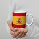 Comprar Taza blanca brillante Bandera de España con escudo La Flamenca de Borgoña Bandera España