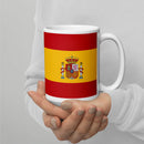 Comprar Taza blanca brillante Bandera de España con escudo La Flamenca de Borgoña Bandera España