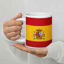 Comprar Taza blanca brillante Bandera de España con escudo La Flamenca de Borgoña Bandera España